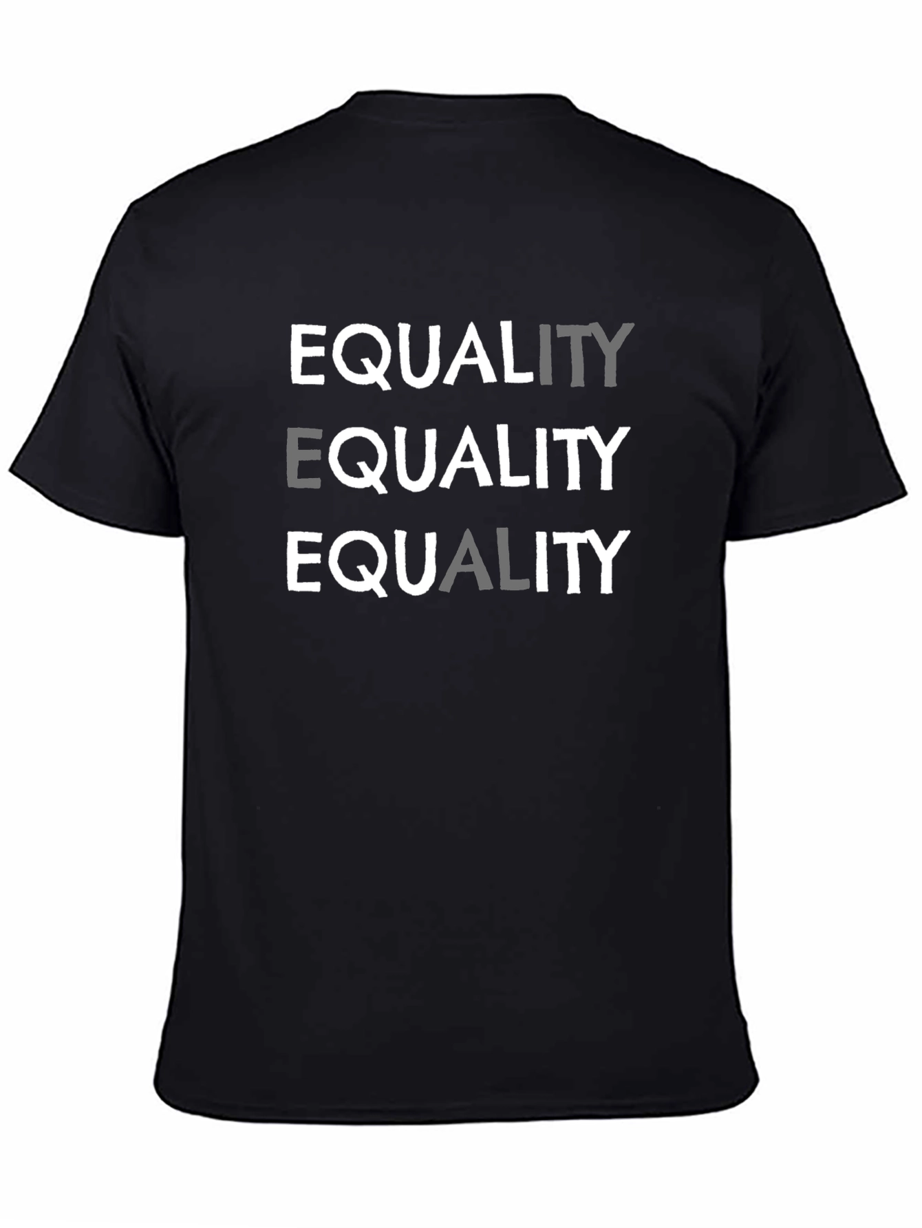 Black Equality Graphic Print Crew Neck T-Shirt view 4