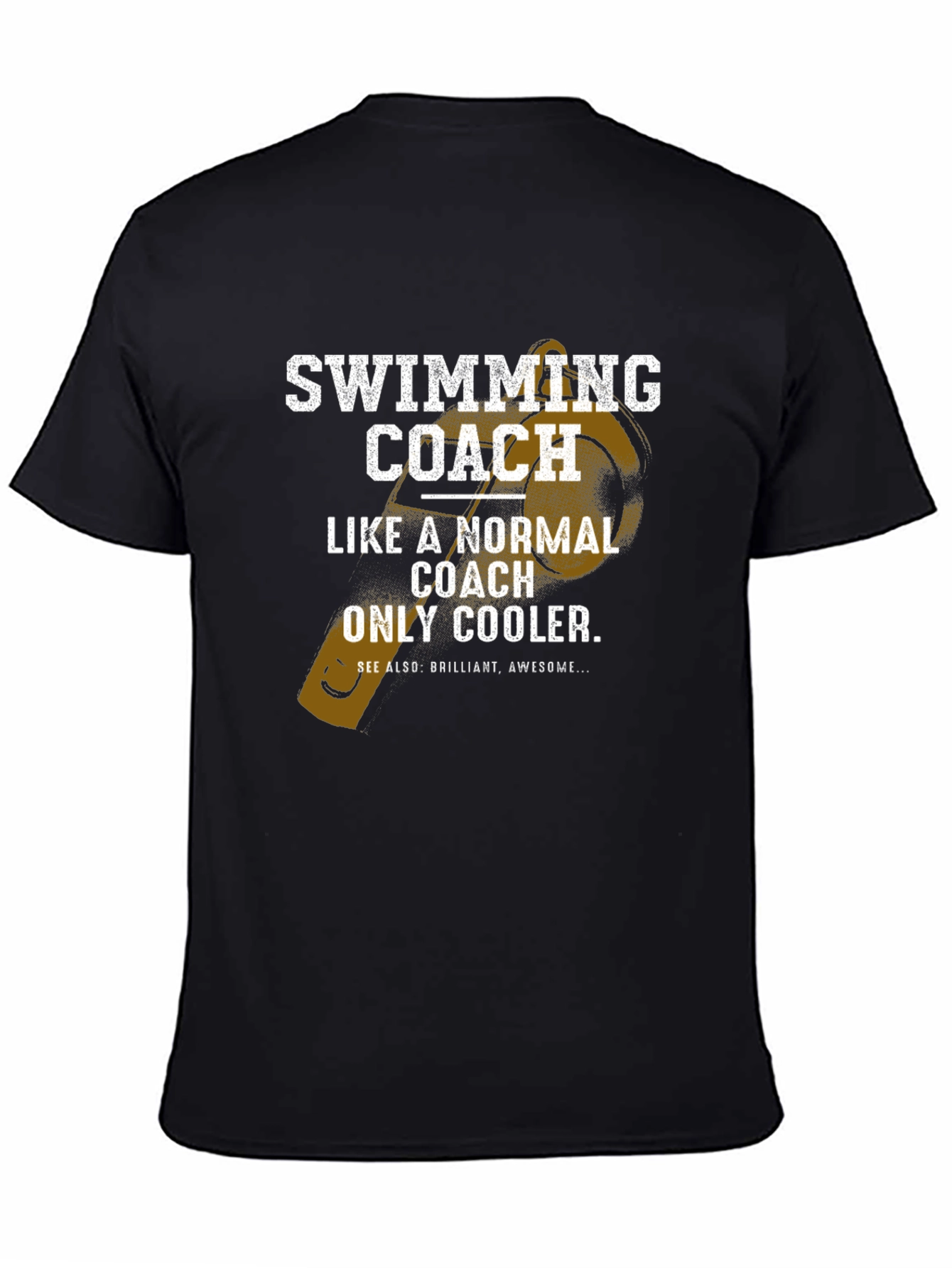 Black Swimming Coach Cool T-Shirt view 4
