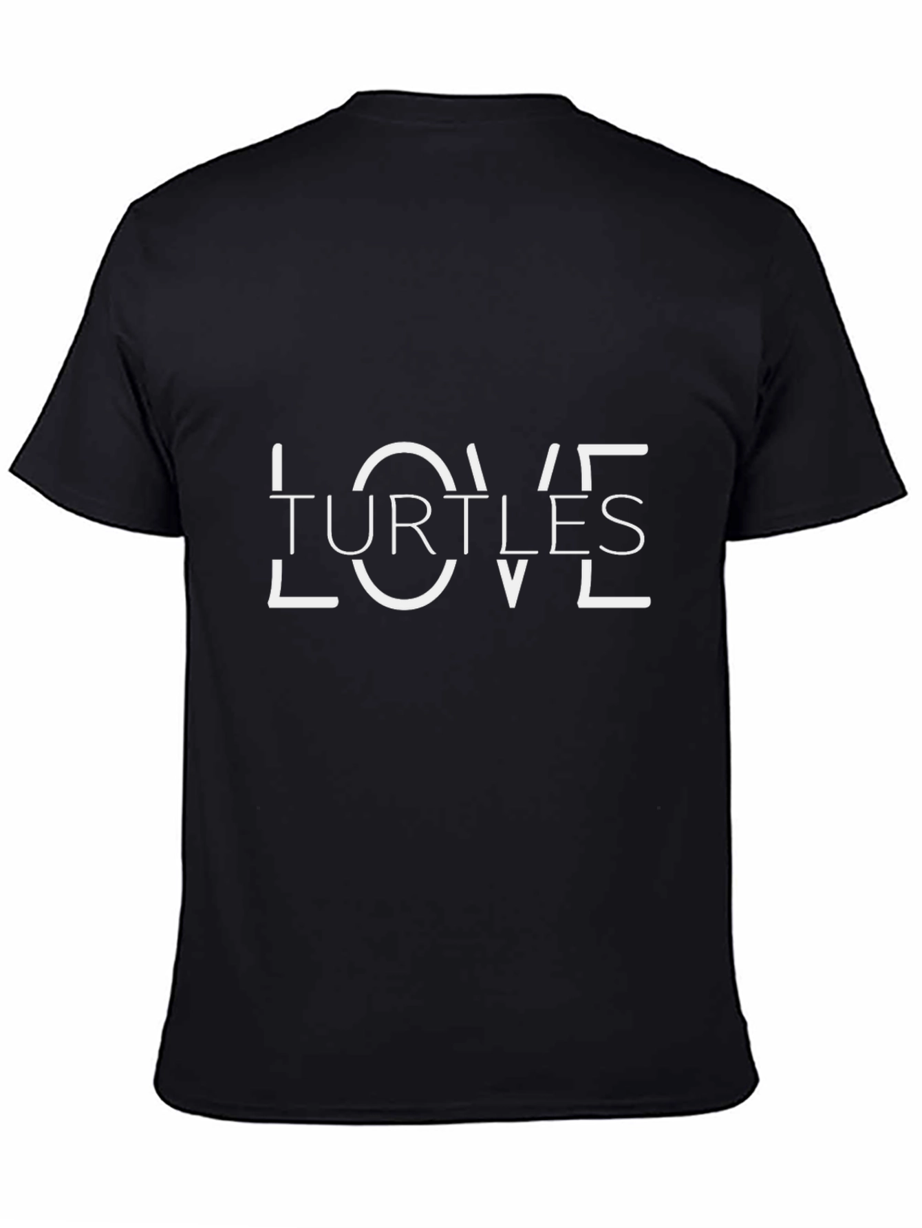Black Love Turtles Graphic Tee - Black Cotton T-Shirt view 4