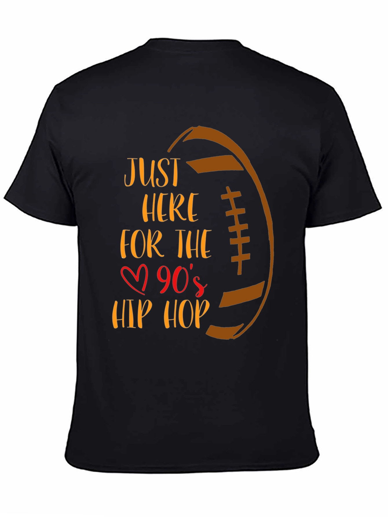 Black 90s Hip Hop Football Graphic Tee view 4