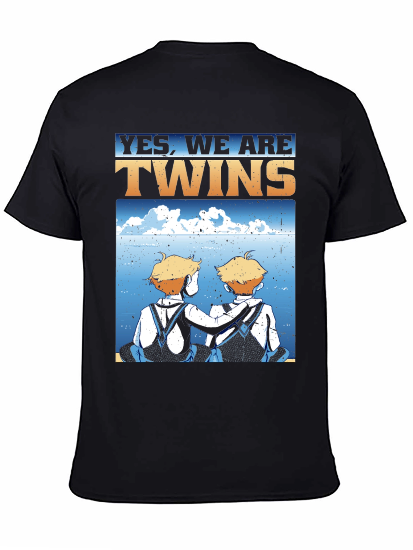 Black Yes, We Are Twins T-Shirt view 4