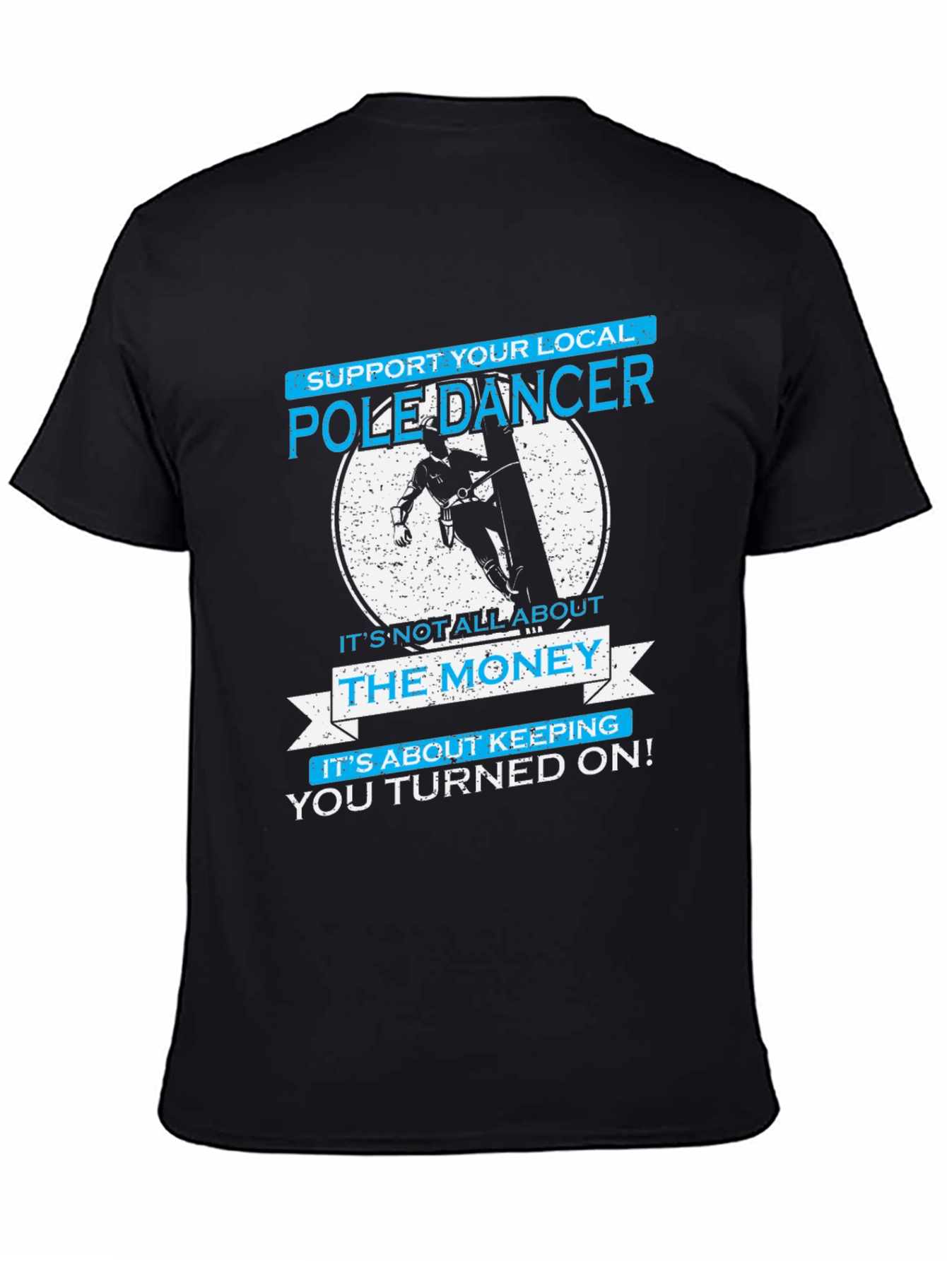 Black Pole Dancer T-Shirt - Funny Graphic Tee view 4