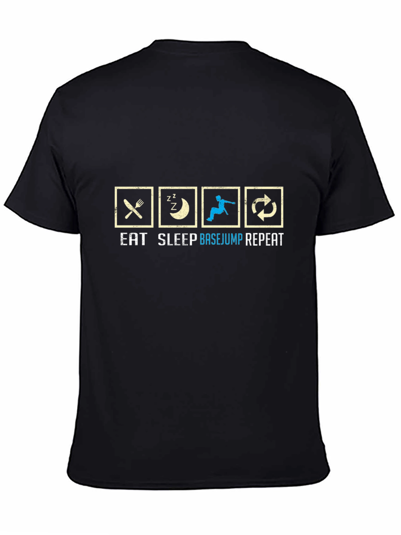 Black Eat Sleep Basejump Repeat T-Shirt view 4
