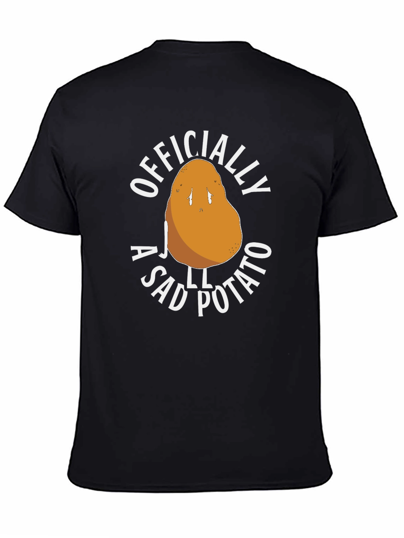 Black Officially A Sad Potato Funny Novelty T-Shirt view 4