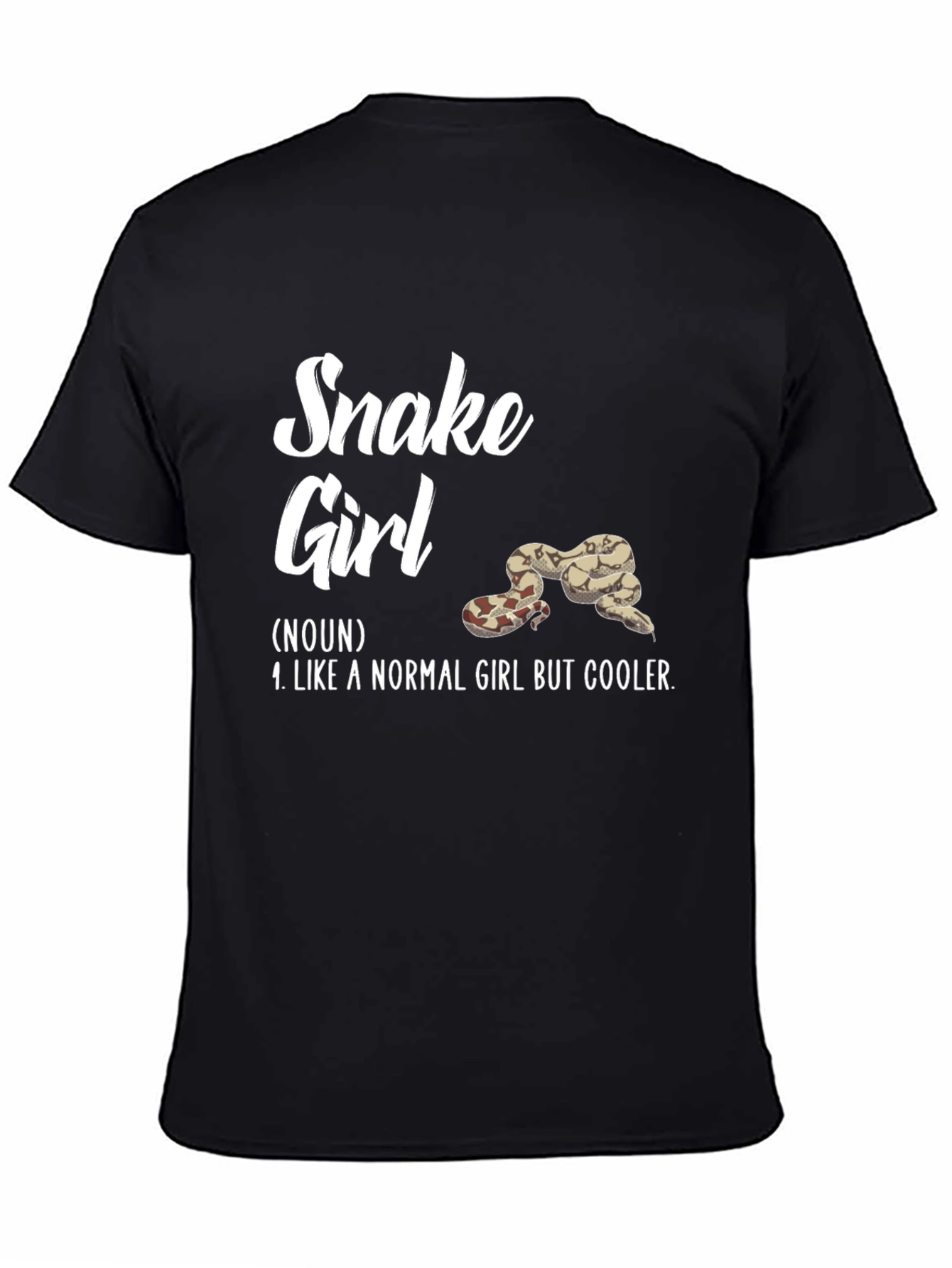 Black Snake Girl Novelty Graphic T-Shirt view 4
