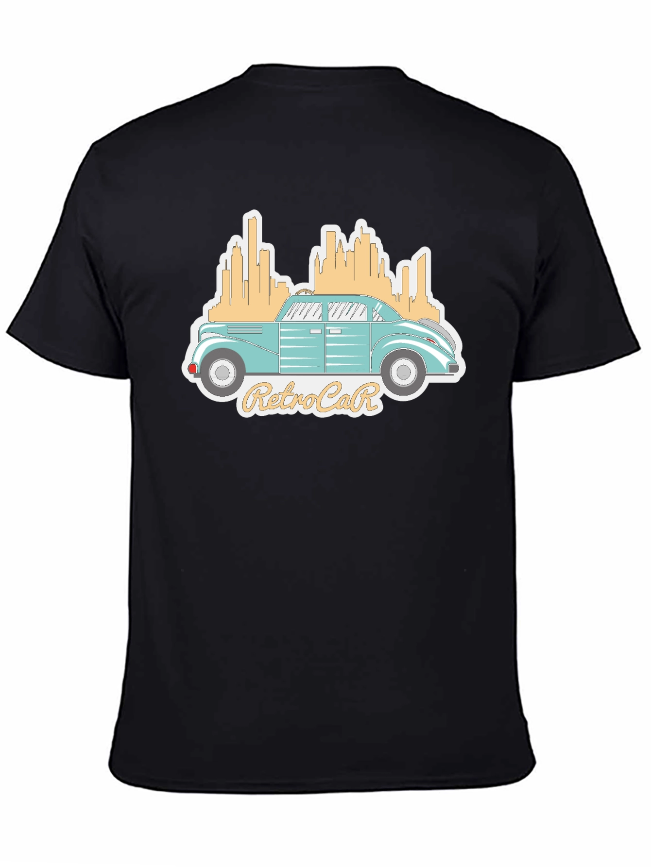 Black Retro Car Graphic Tee - Classic Automotive Style view 4