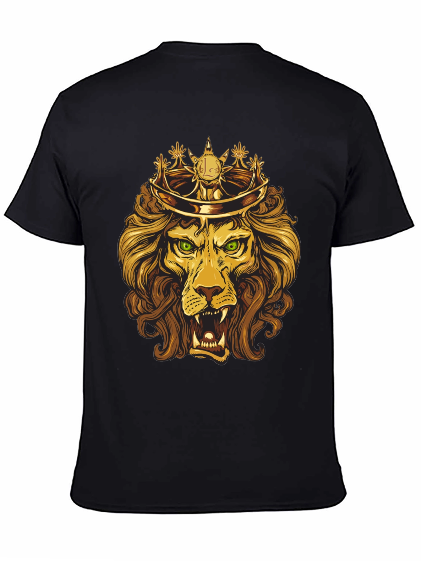 Black King Lion Graphic Tee - Regal Design view 4