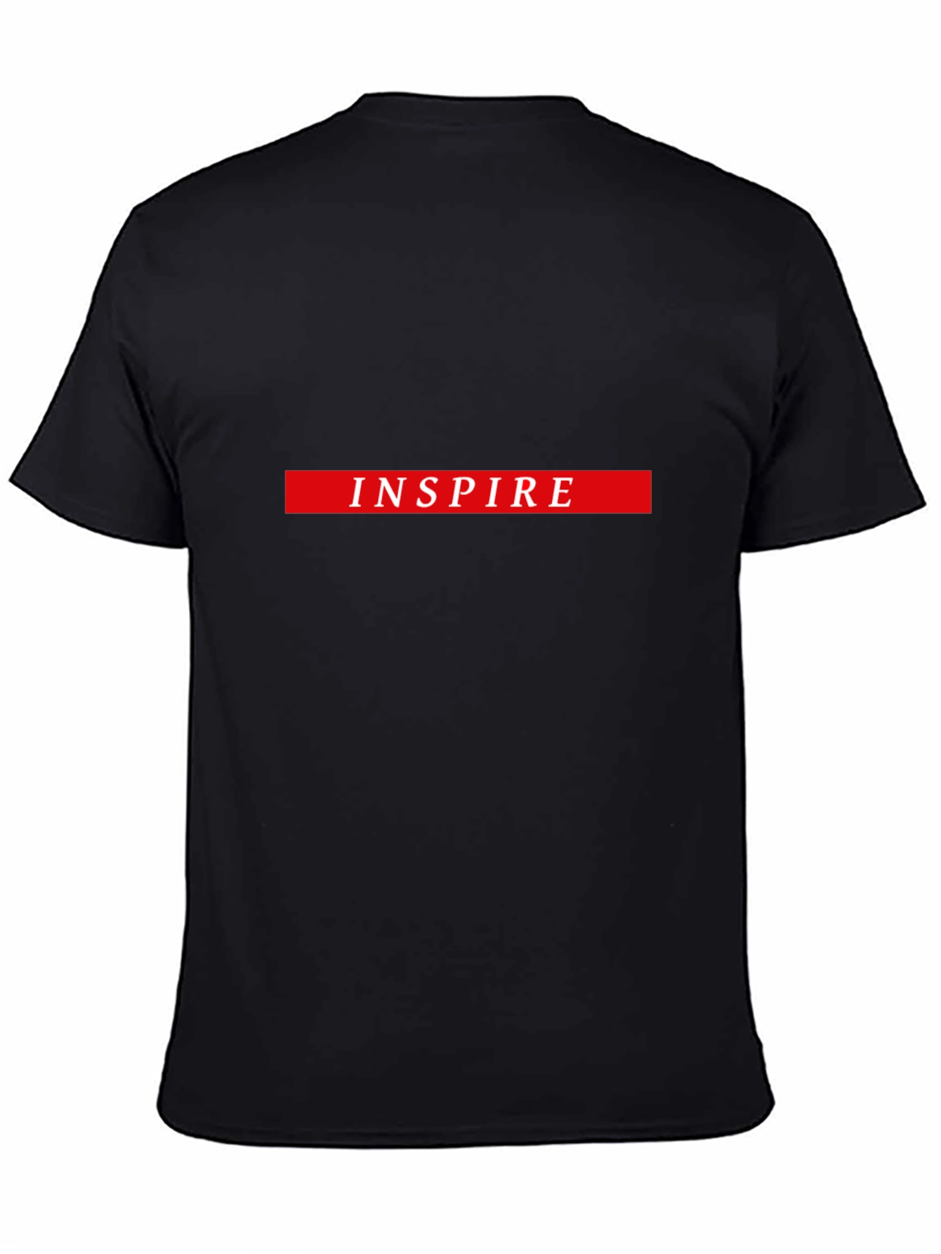 Black Inspire Graphic Tee - Black Cotton Blend T-Shirt view 4