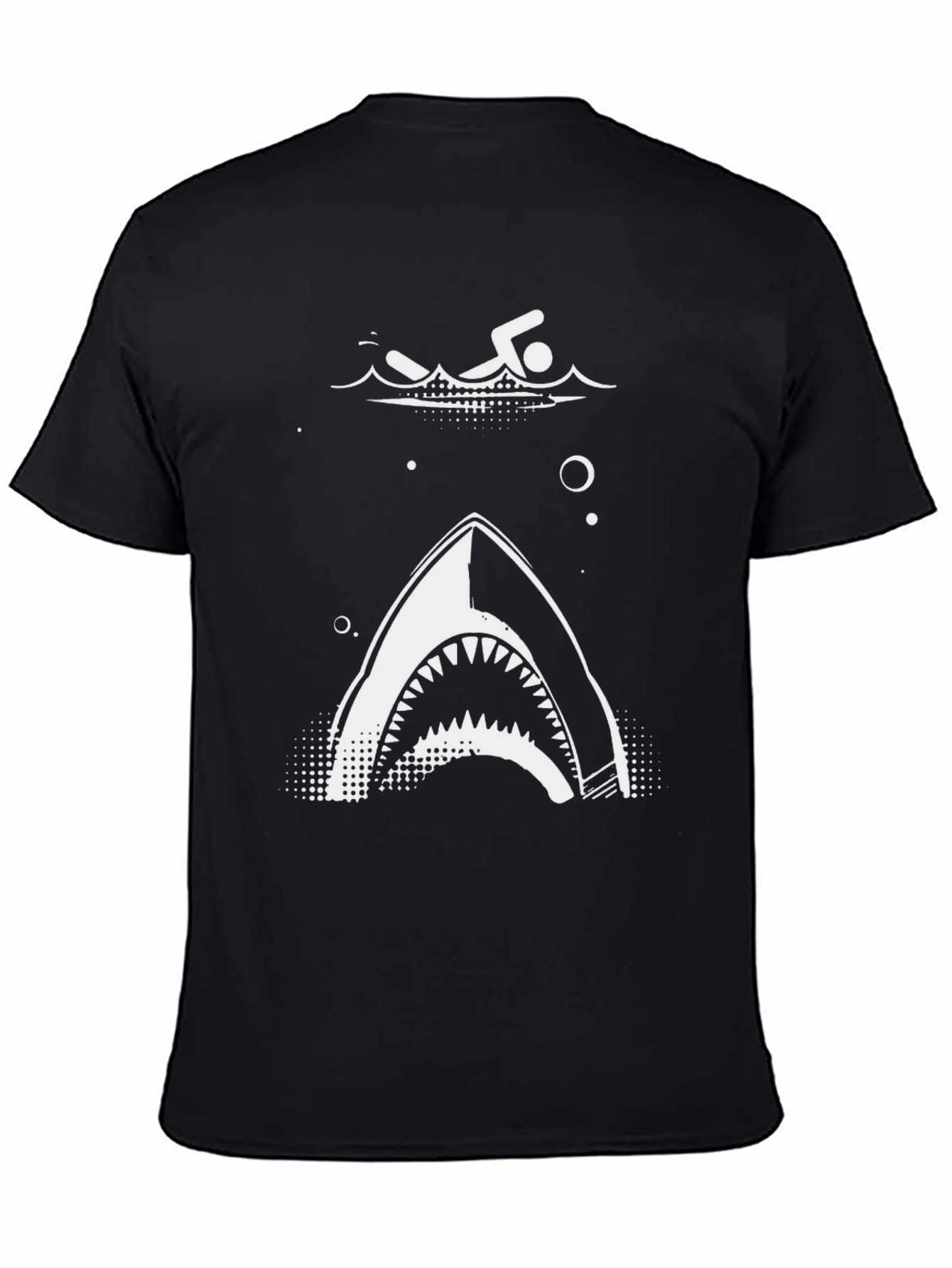 Black Swimmer Shark T-Shirt - Dangerously Cool! view 4
