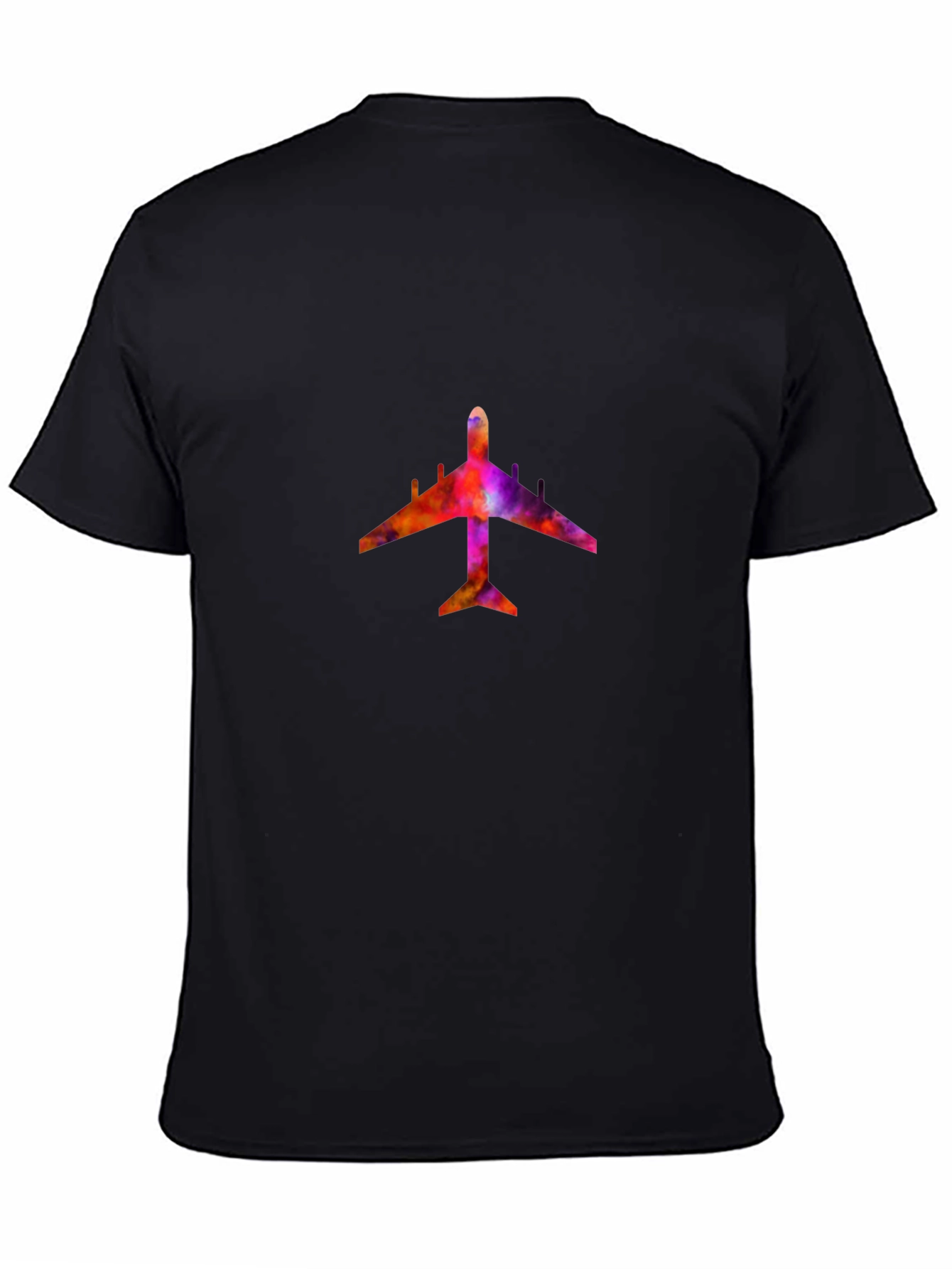 Black Colorful Airplane Graphic Tee - Black view 4