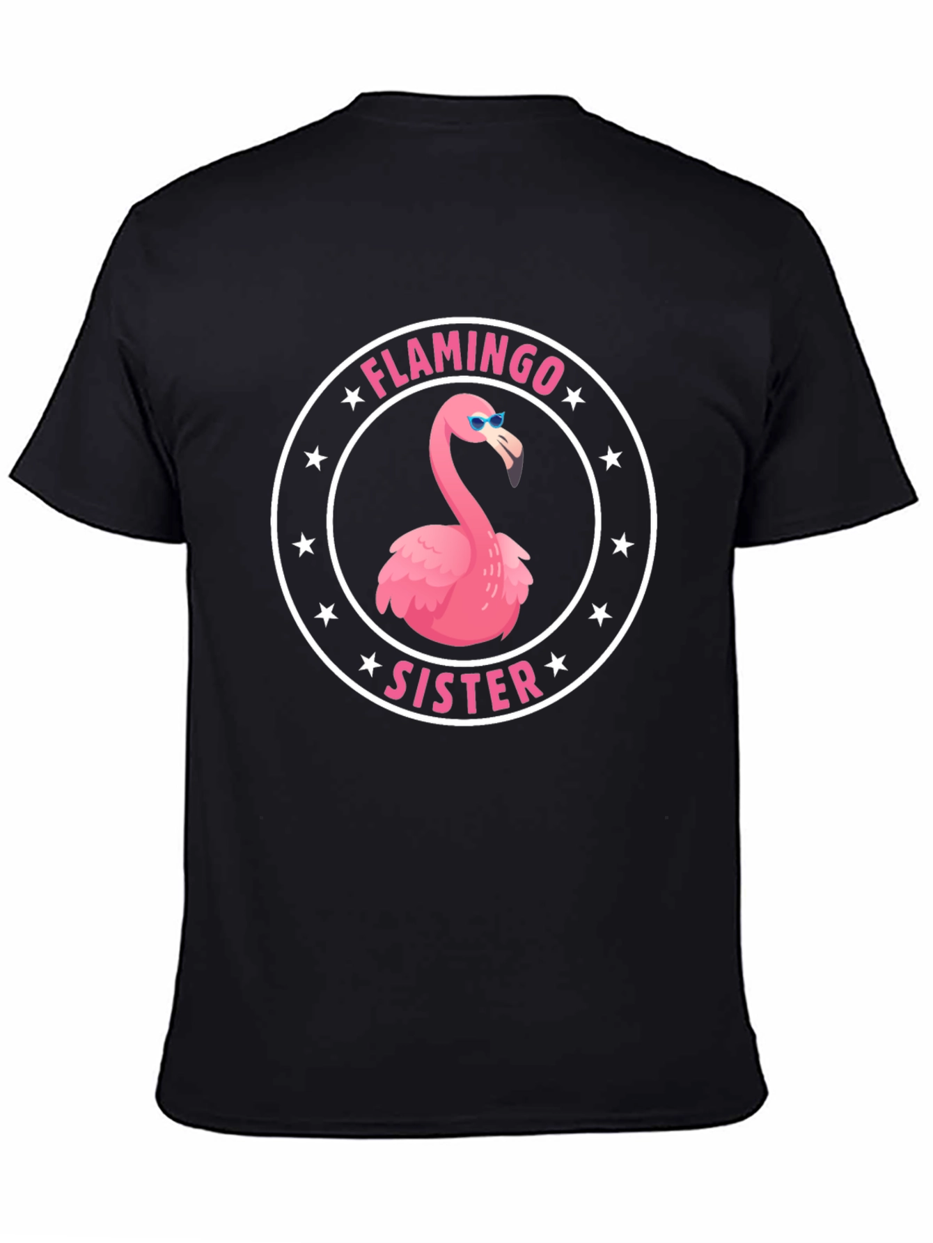 Black Flamingo Sister T-Shirt - Fun Graphic Tee view 4