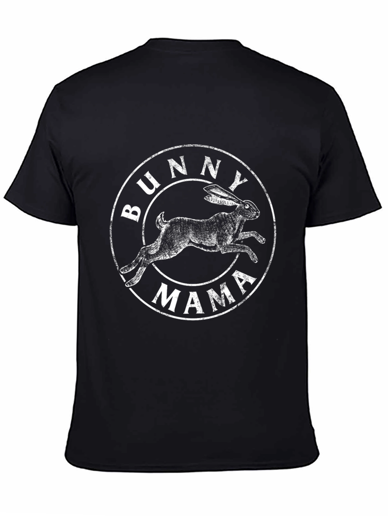 Black Bunny Mama Black Cotton Graphic T-Shirt view 4