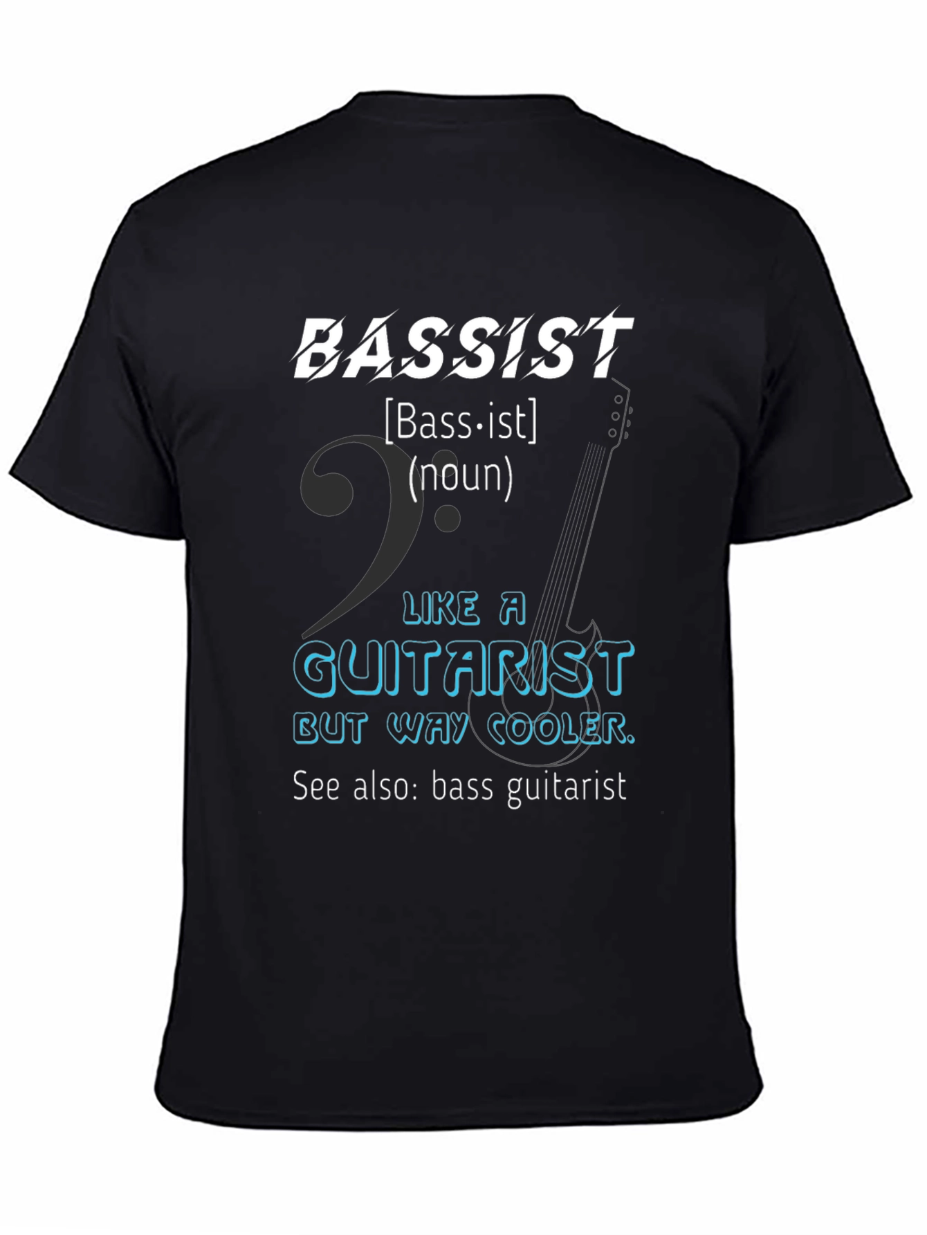 Black Bassist Definition Graphic T-Shirt view 4