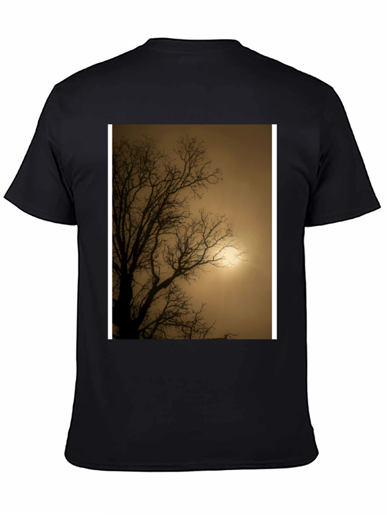 Black Eerie Tree Graphic Tee - Stylish Black Shirt view 4