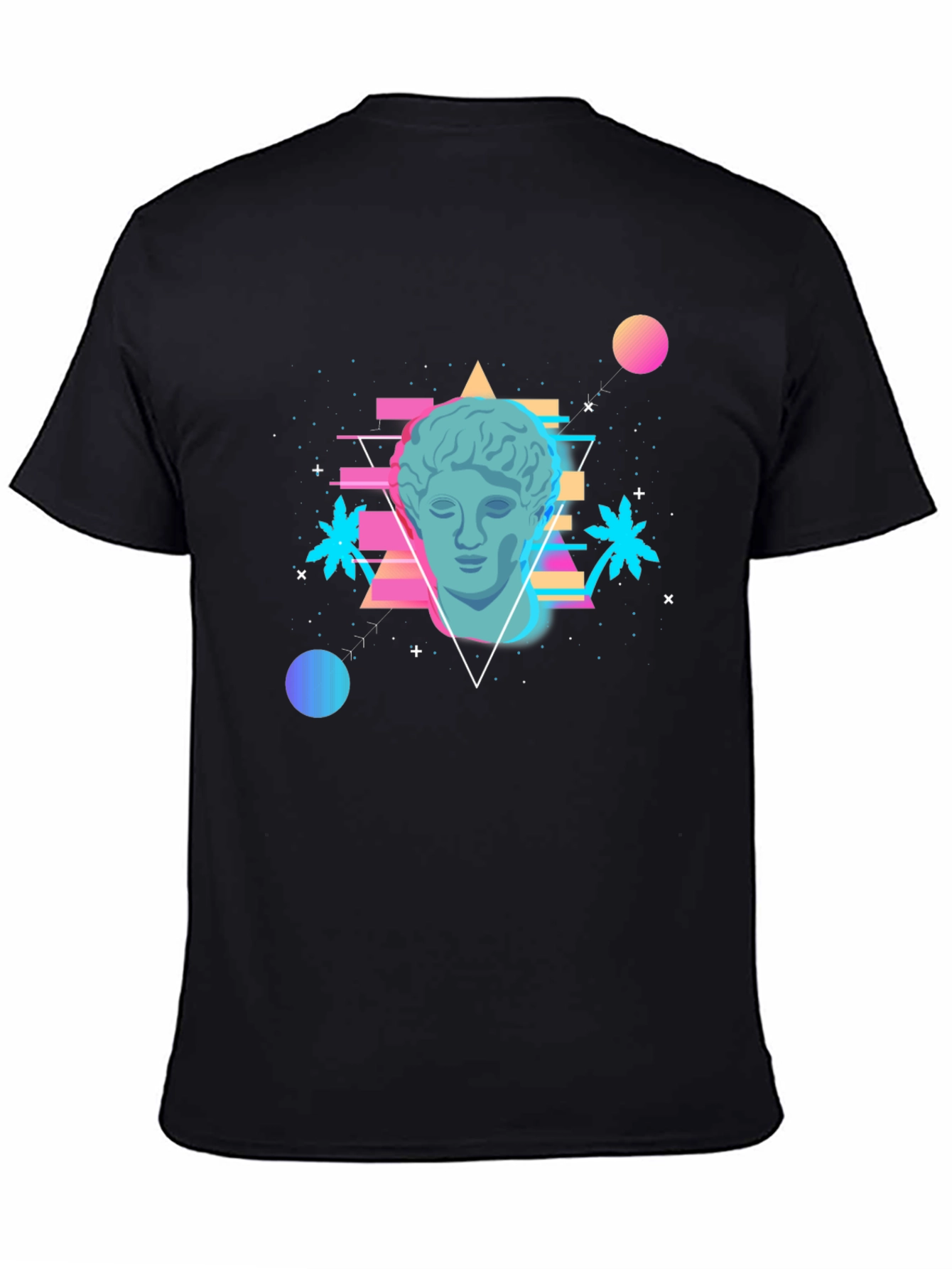 Black Vaporwave Statue T-Shirt - Retro Aesthetic Tee view 4
