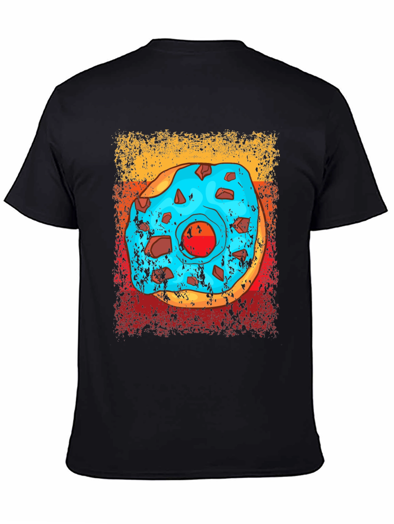Black Donut Graphic T-Shirt - Novelty Food Tee view 4