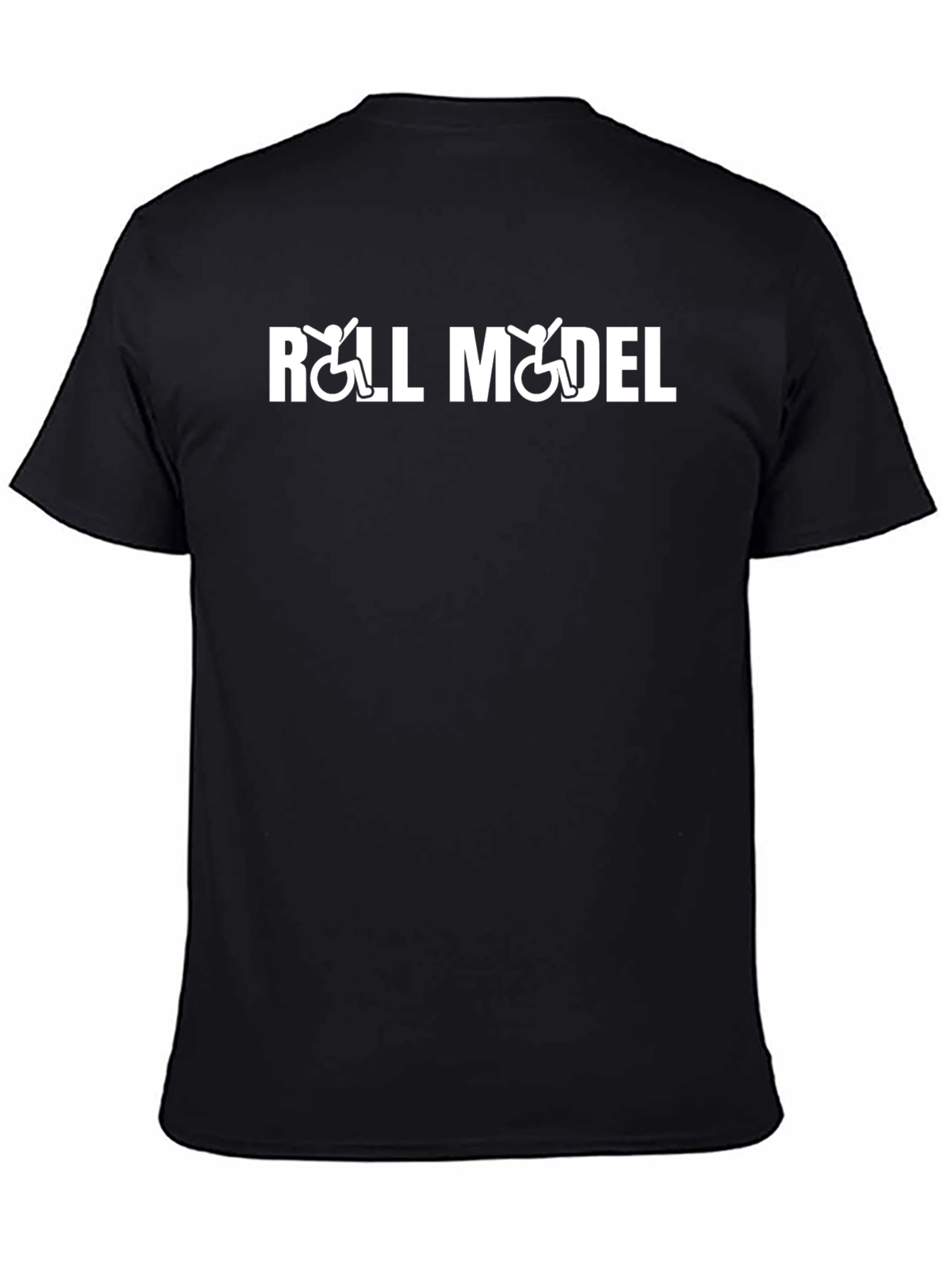 Black Roll Model Graphic T-Shirt - Black Cotton Tee view 4