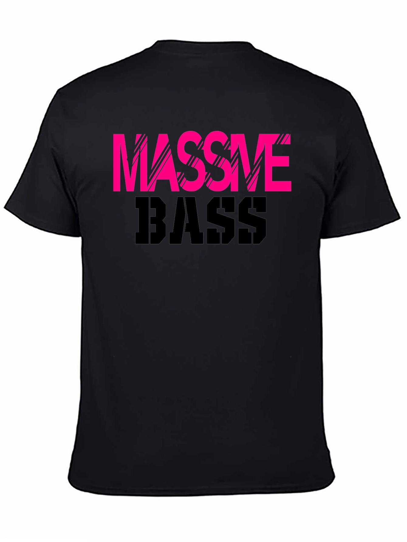 Black Massive Bass Graphic Tee - Black Cotton T-Shirt view 4