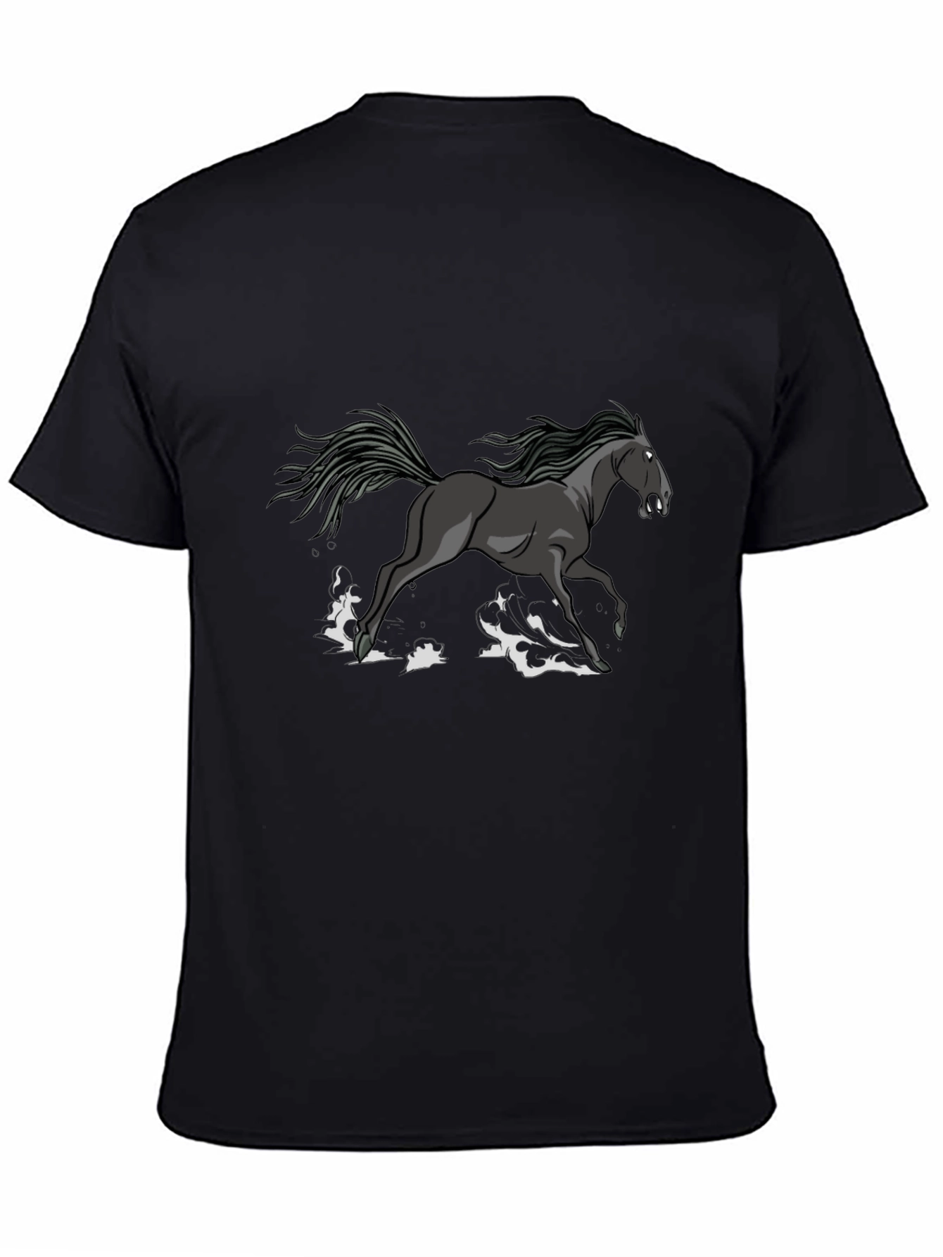 Black Black Horse Graphic Tee - Stylish Men's T-Shirt view 4
