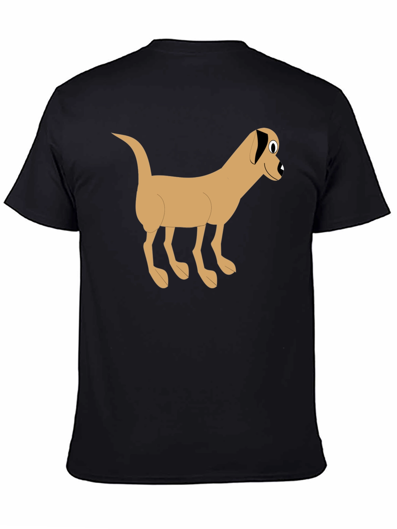Black Cartoon Dog Graphic Black T-Shirt view 4