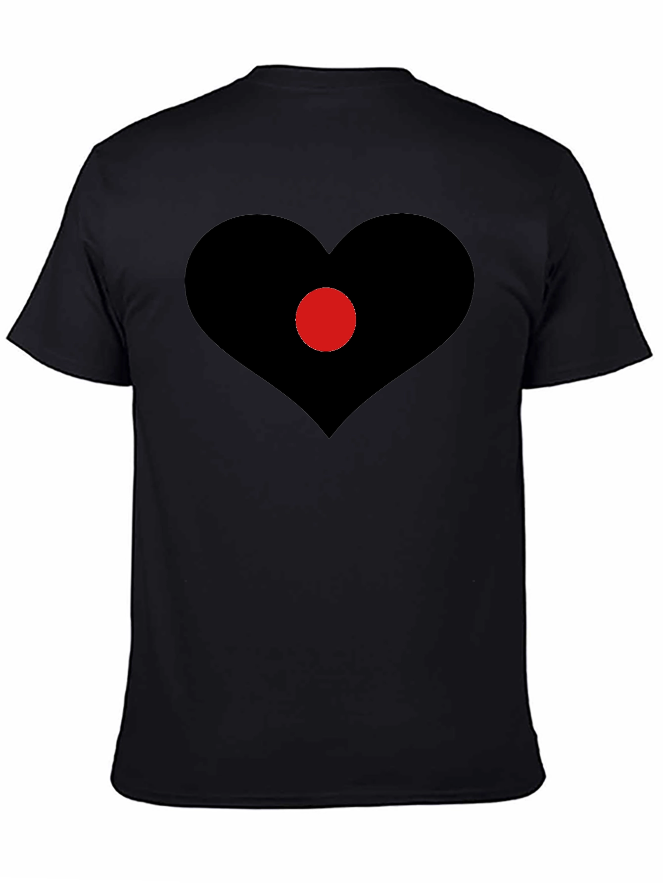 Black Heart Center T-Shirt - Black Graphic Tee view 4