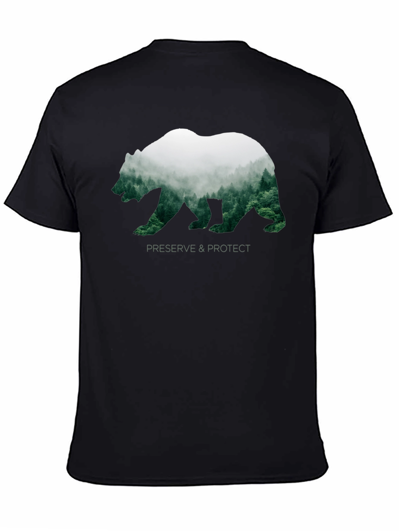 Black Preserve & Protect Bear Silhouette T-Shirt view 4