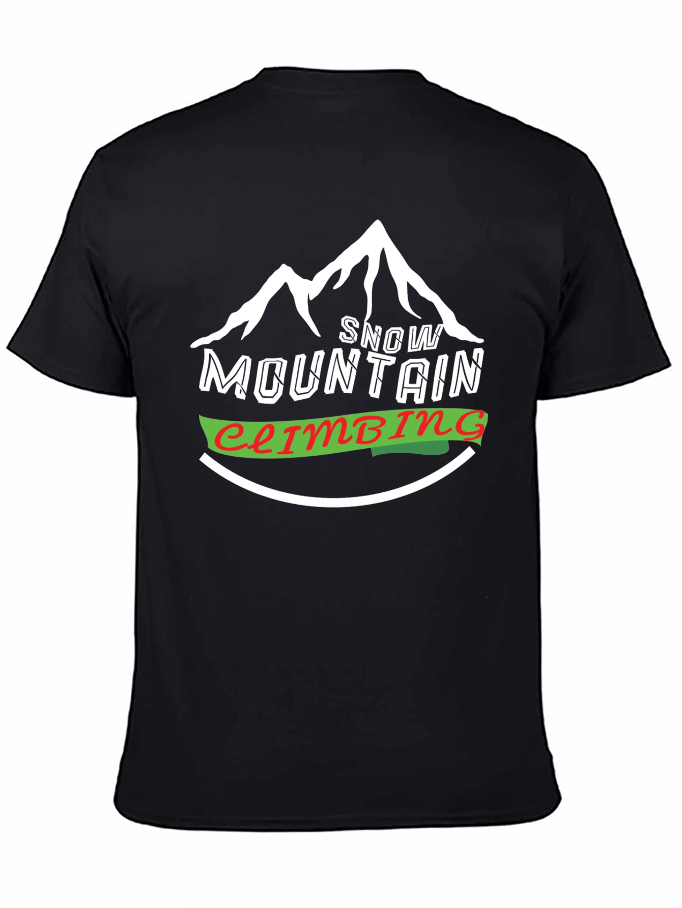 Black Snow Mountain Climbing Graphic Tee - Black view 4