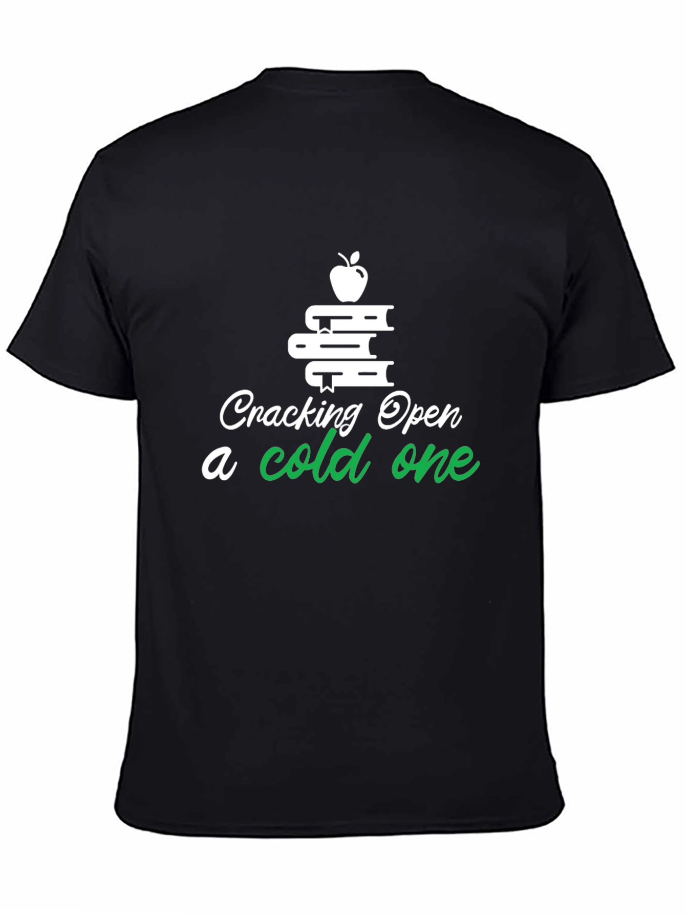 Black Cracking Open a Cold One Book Lover T-Shirt view 4