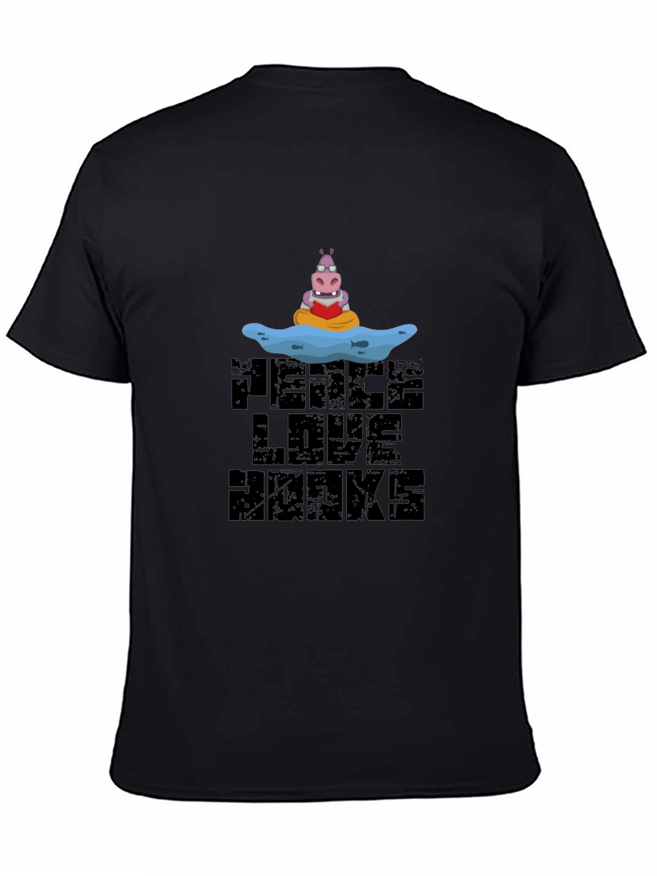 Black Peace Love Hawks Black Graphic Tee view 4
