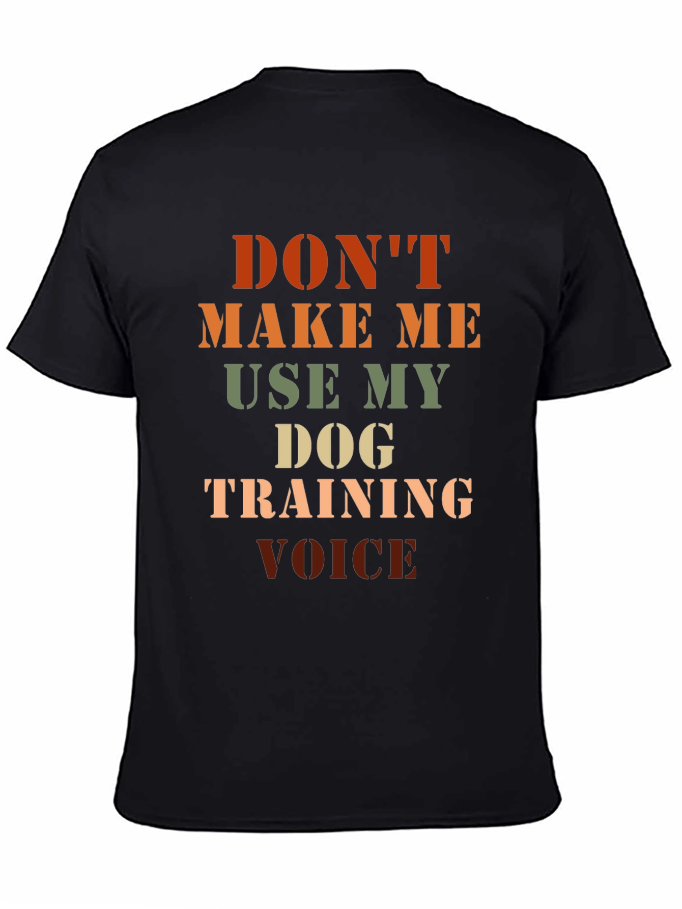 Black Dog Training Voice T-Shirt - Funny Dog Lover Tee view 4