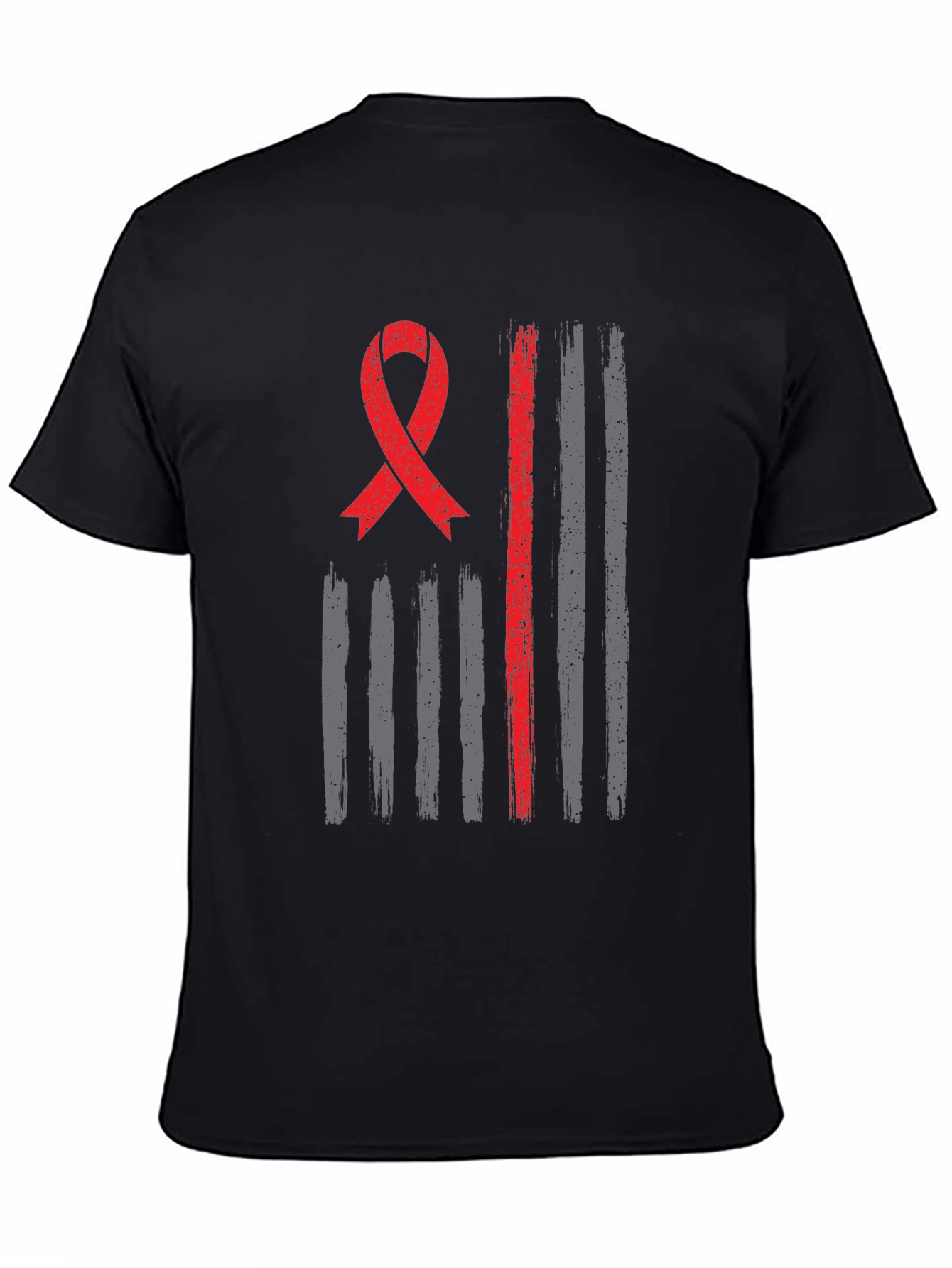 Patriotic Ribbon Graphic T-Shirt - Support Cause - 4