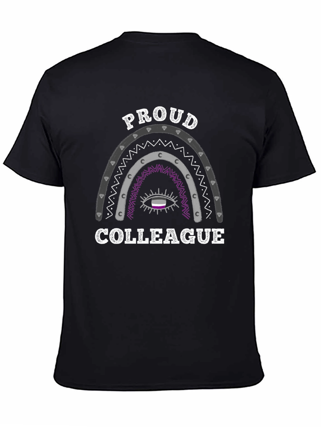Black Proud Colleague Rainbow Graphic Tee view 4