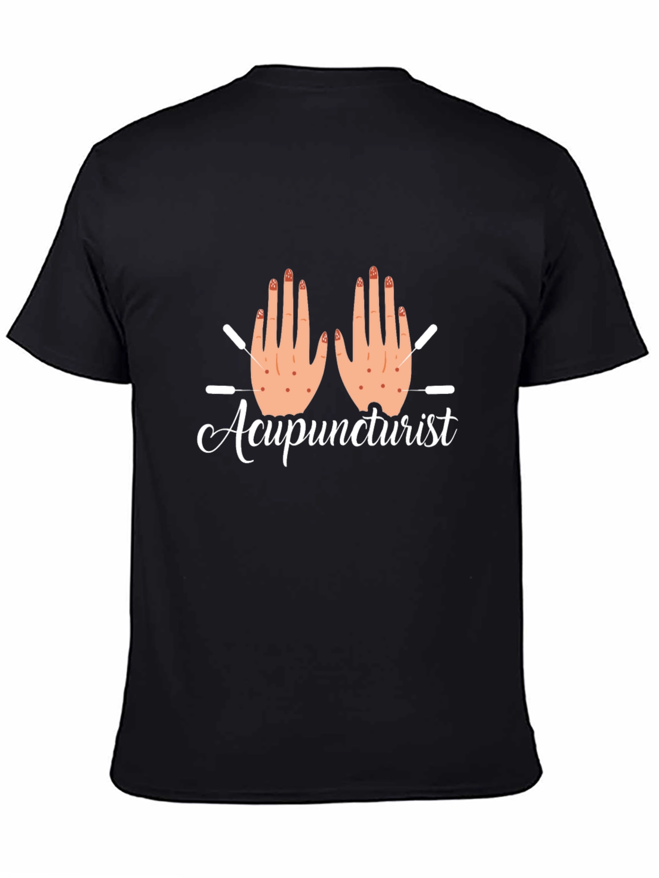 Black Acupuncturist T-Shirt Black Unisex view 4