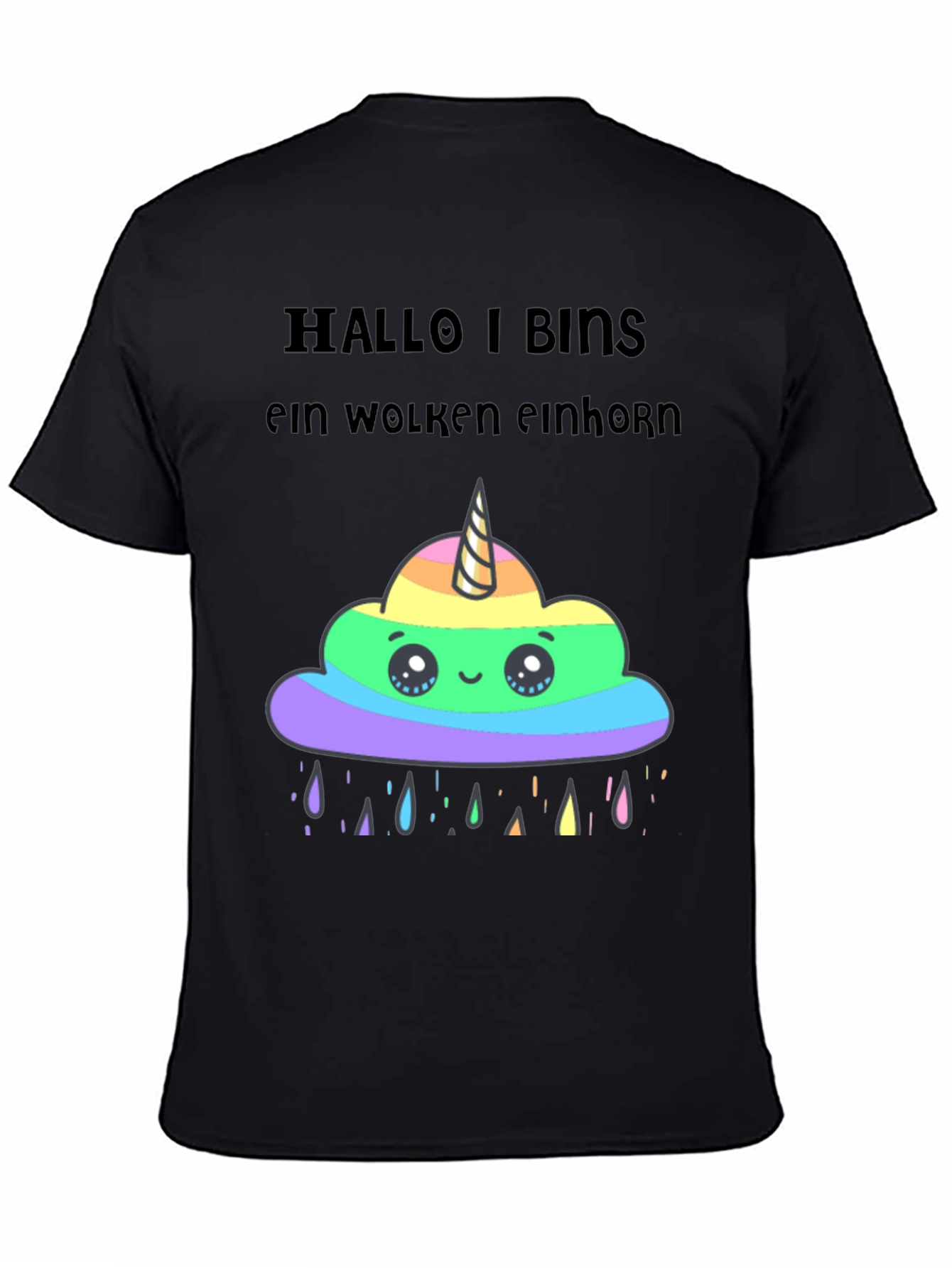 Black Unicorn Cloud Graphic T-Shirt view 4