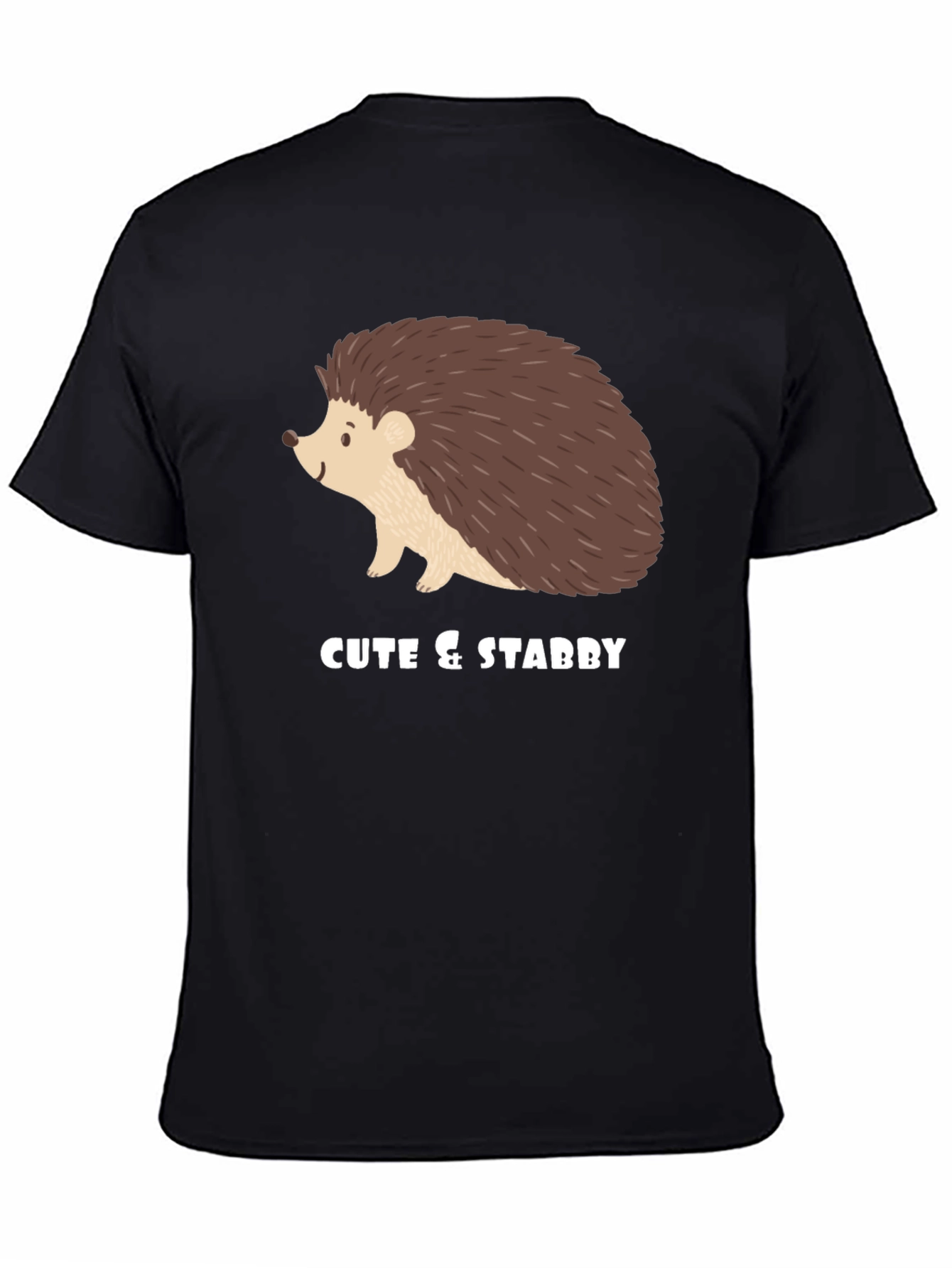 Black Cute & Stabby Hedgehog Graphic Tee view 4