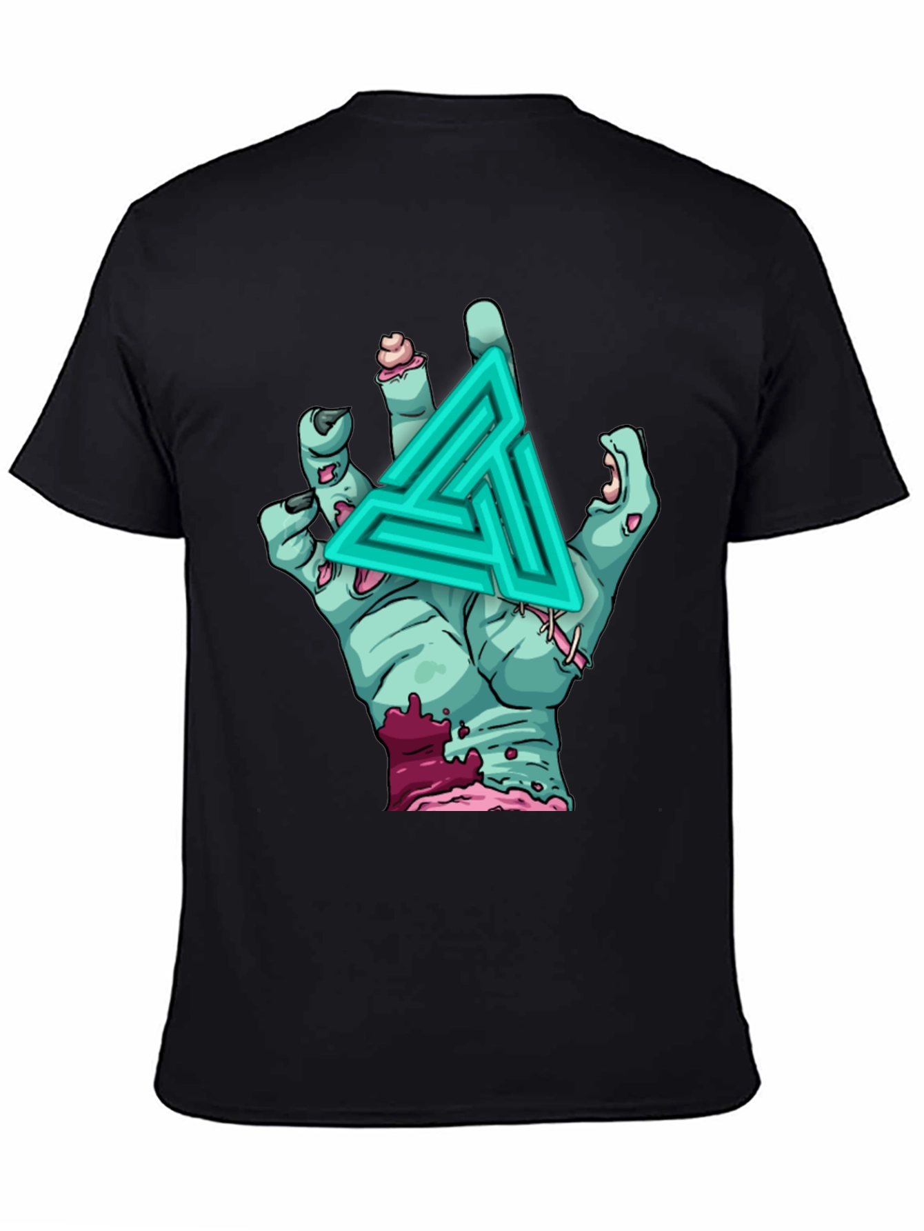 Black Zombie Hand Graphic T-Shirt - Unique Design view 4