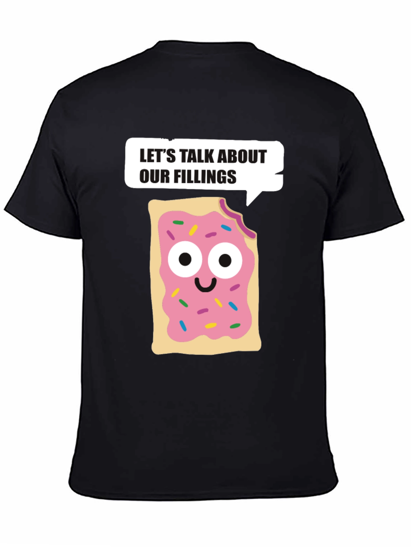 Black Let's Talk About Our Fillings T-Shirt view 4