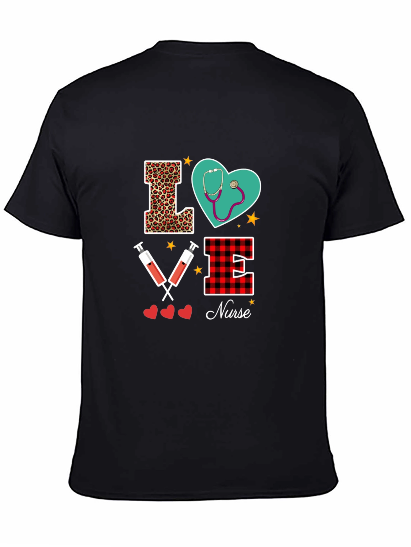 Black Love Nurse Graphic Tee Shirt view 4