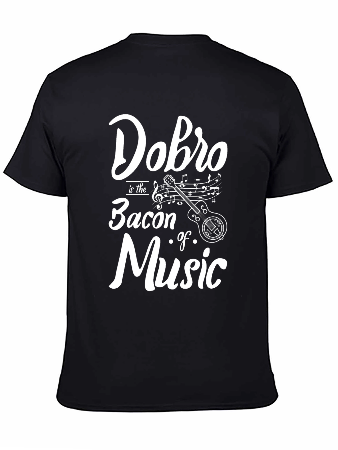 Black Dobro is the Bacon of Music Graphic T-Shirt view 4