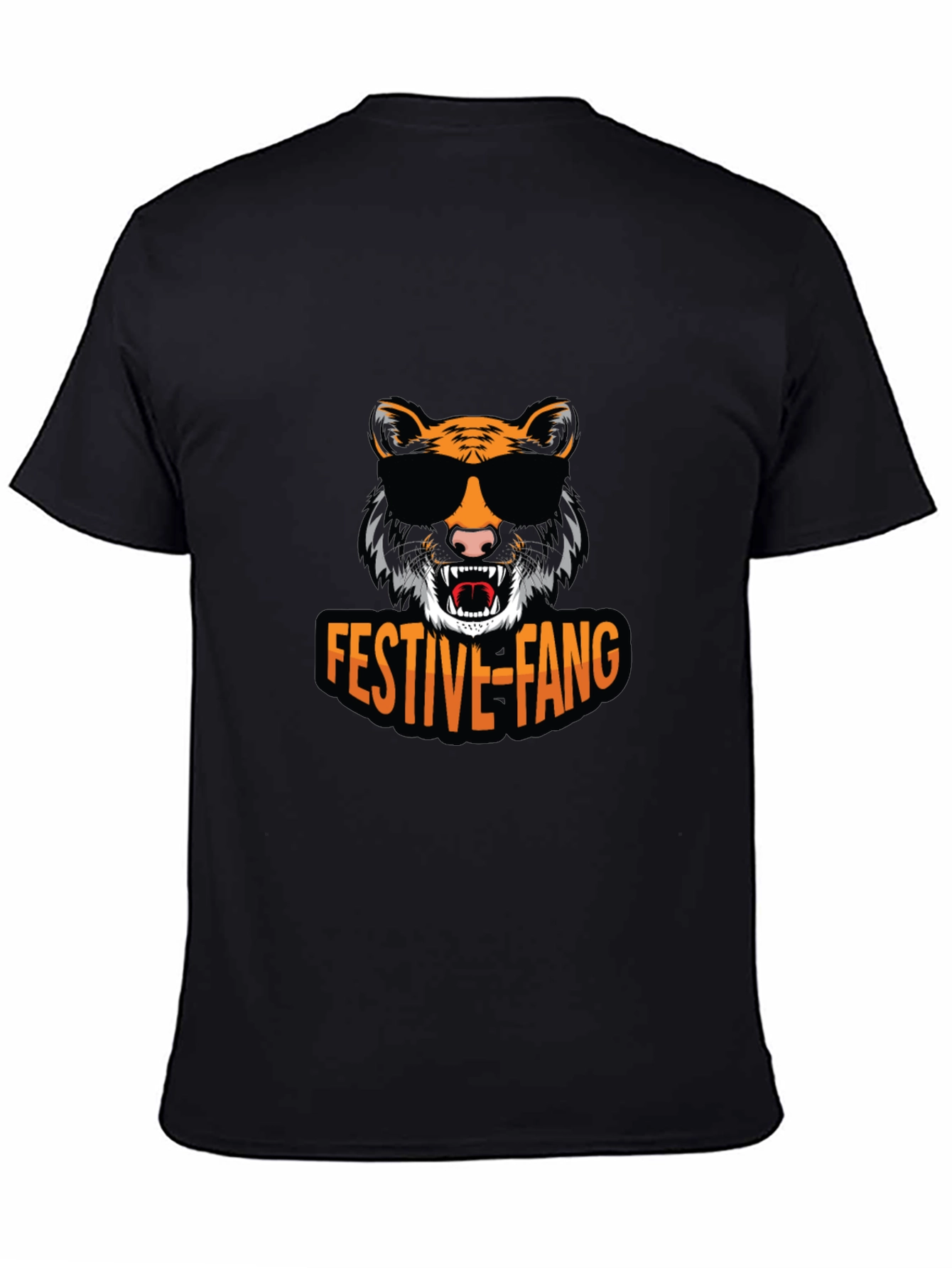 Black Festive Fang Tiger Graphic Tee view 4