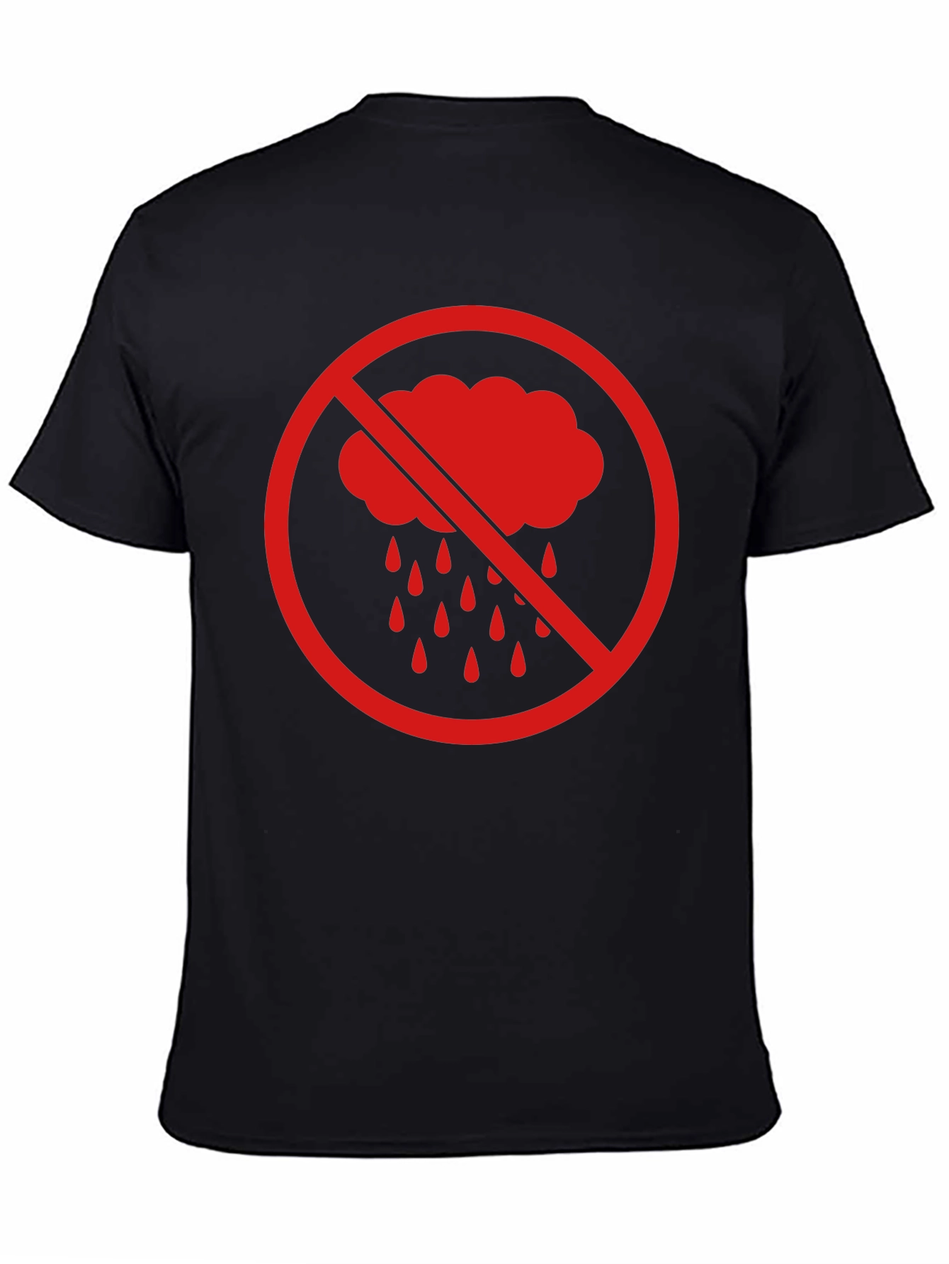 Black No Rain Graphic Tee - Black Cotton T-Shirt view 4