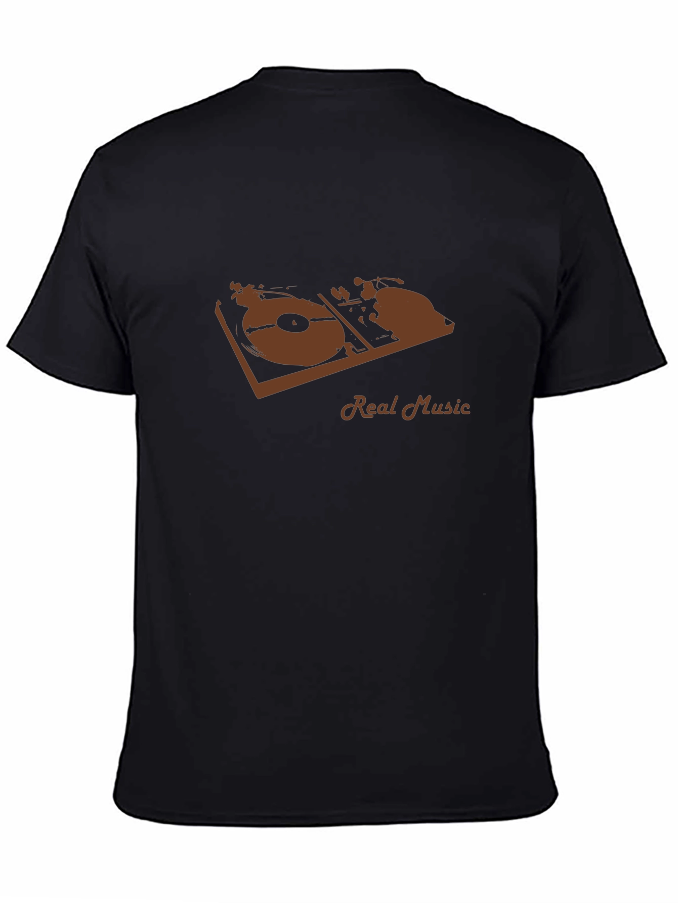 Black Real Music Graphic Tee - Black Casual T-Shirt view 4