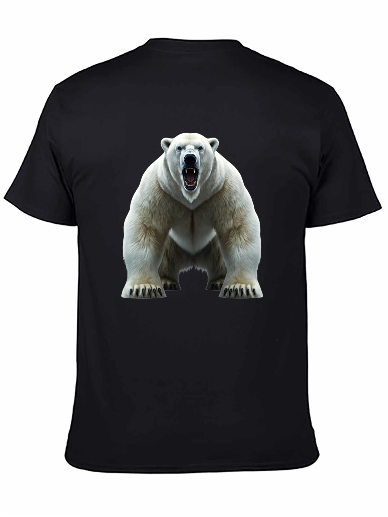 Black Polar Bear Graphic Tee - Fierce Animal Print view 4