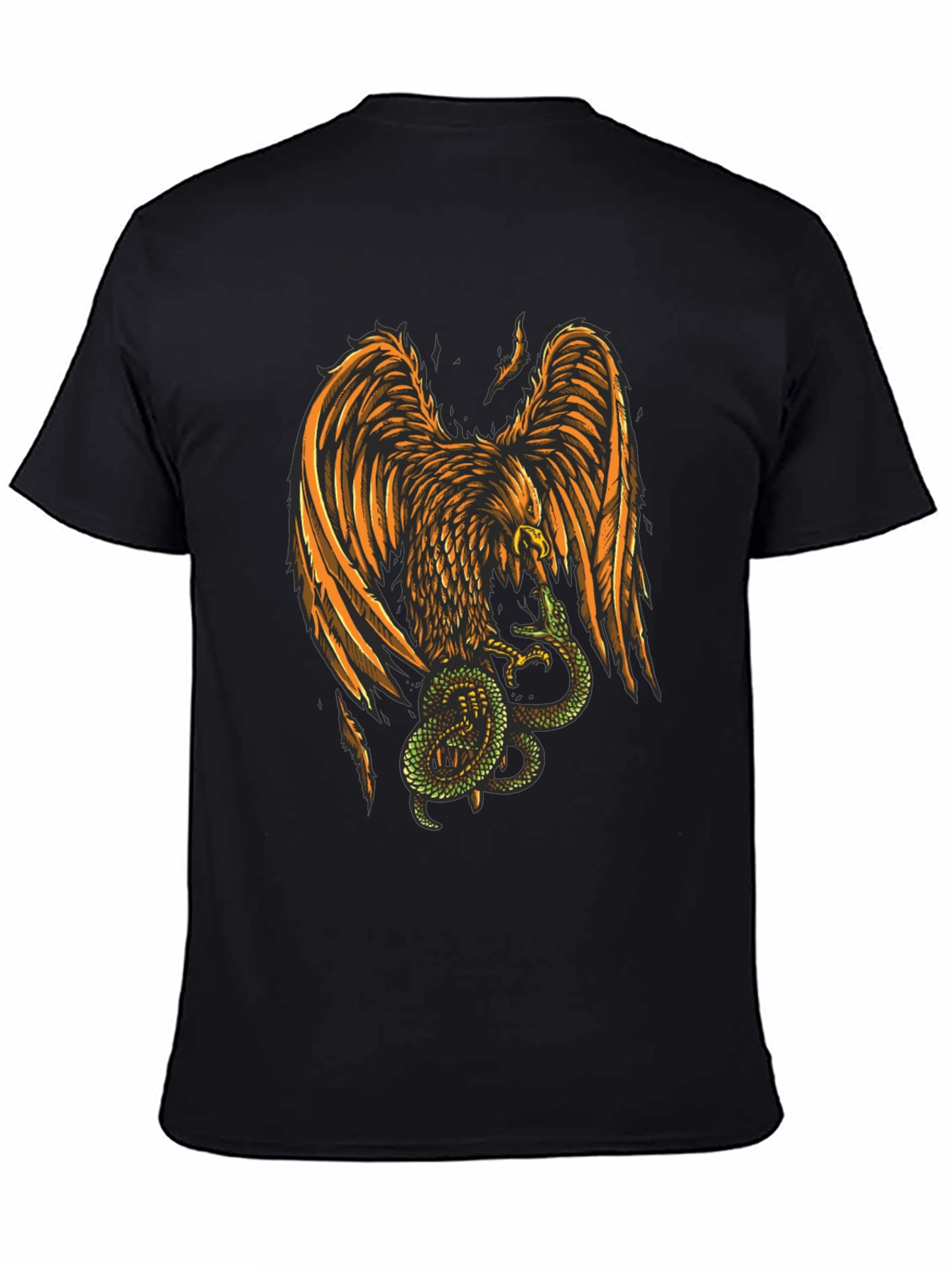 Black Eagle & Snake Graphic T-Shirt - Stylish Mens Tee view 4