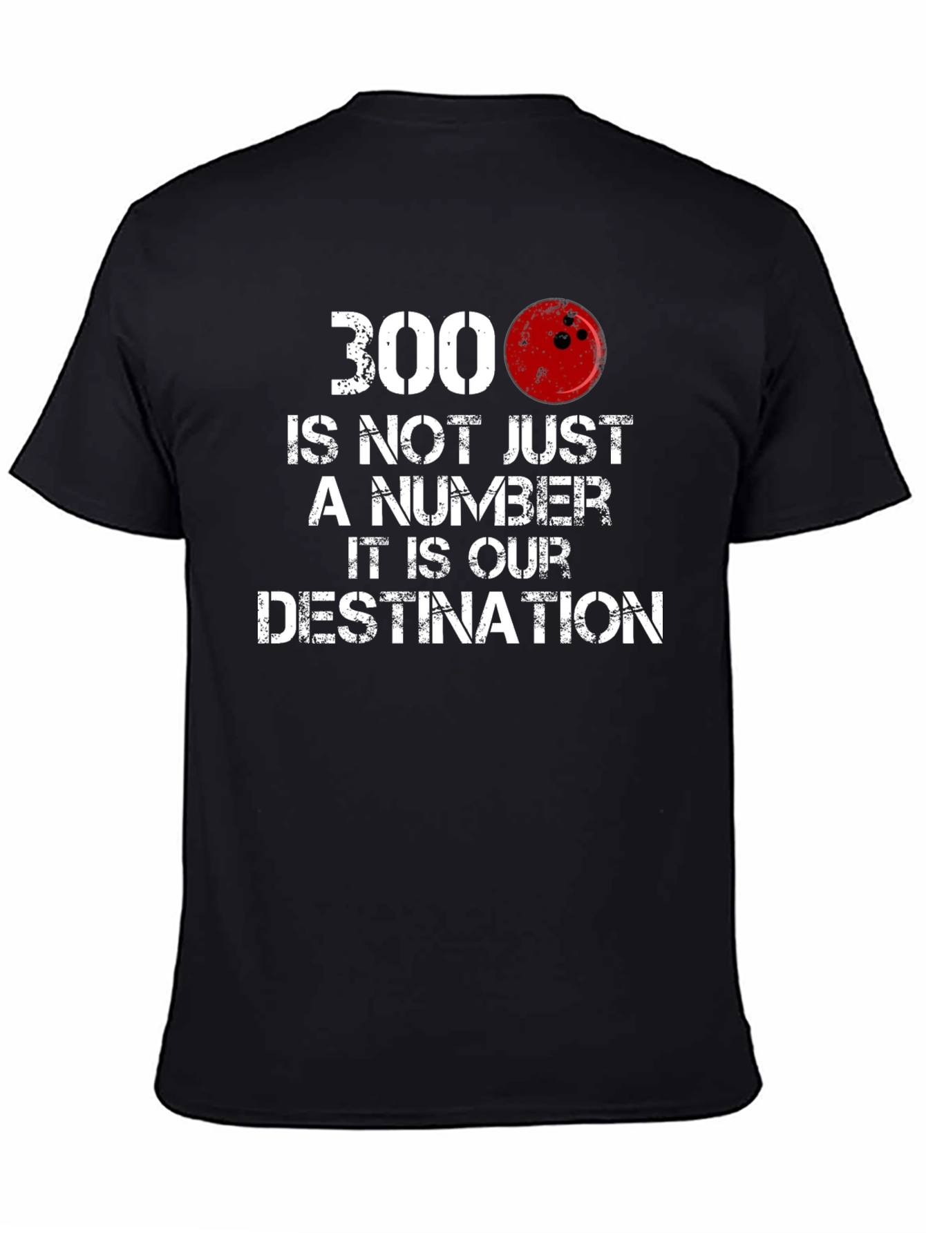 Black 300 Bowling Score T-Shirt - Bowler's Destination Tee view 4