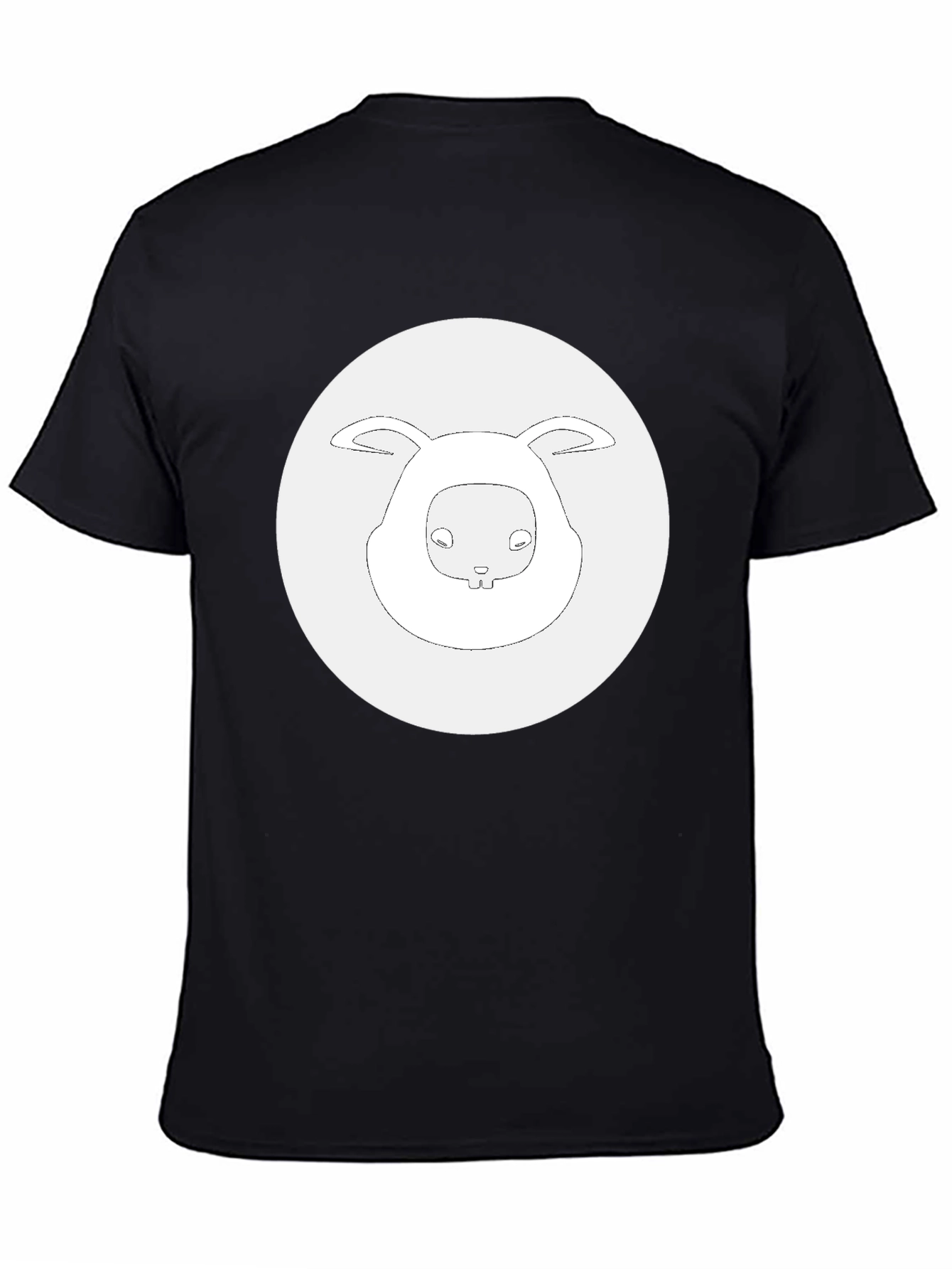 Black Bunny Graphic Tee - Black Cotton T-Shirt view 4