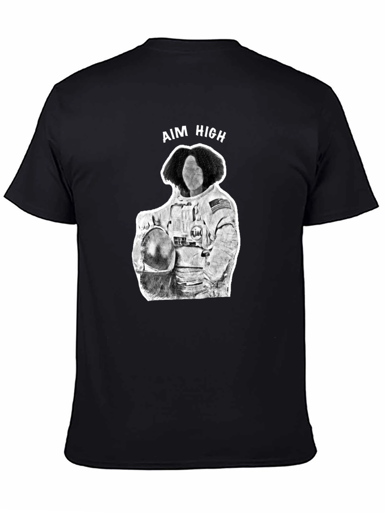 Black Aim High Astronaut Graphic Tee - Black view 4