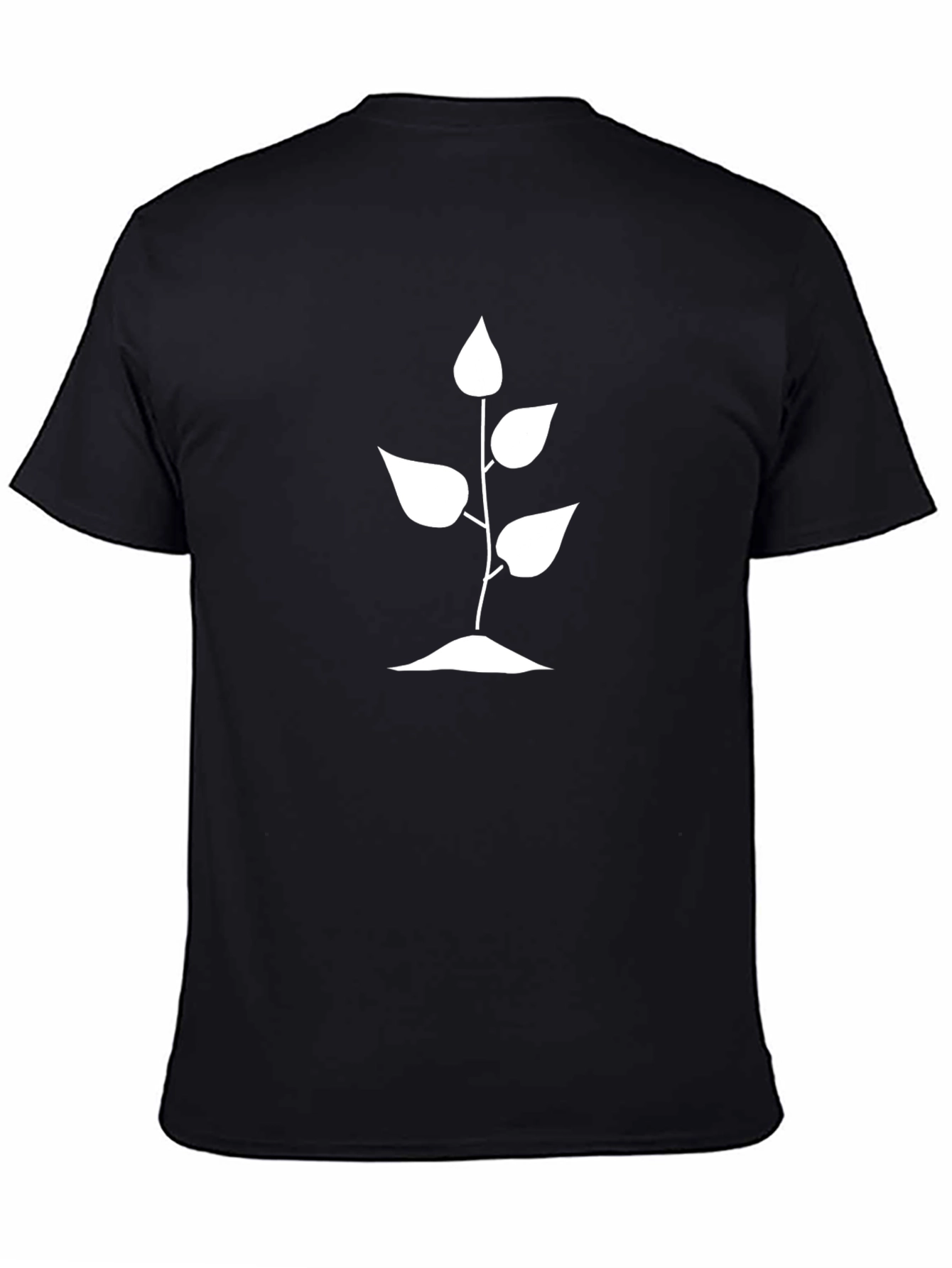 Black Black T-Shirt with White Sprout Graphic view 4