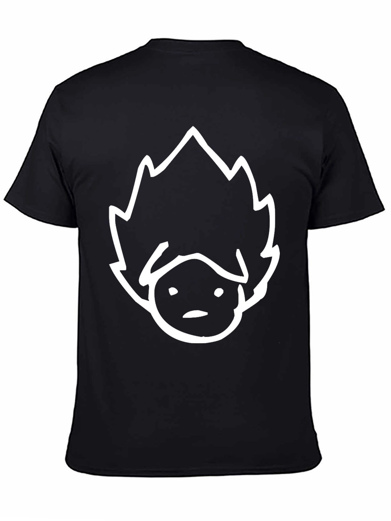 Black Funny Anime Vegeta Hairline T-Shirt view 4