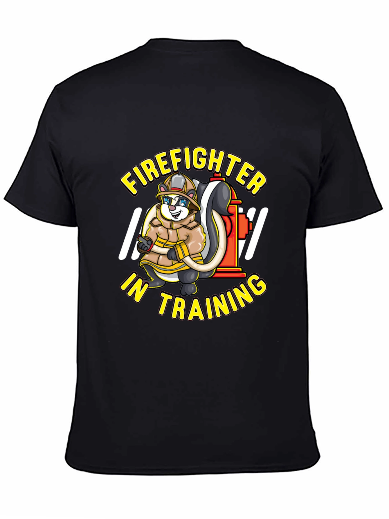 Black Firefighter In Training Skunk T-Shirt view 4